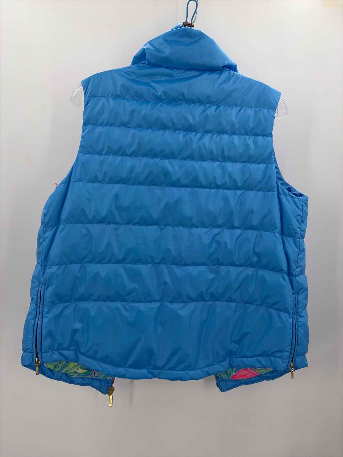 Pre-Owned Lilly Pulitzer Blue Size Large Vest Zip Up Jacket | True Fashionistas.