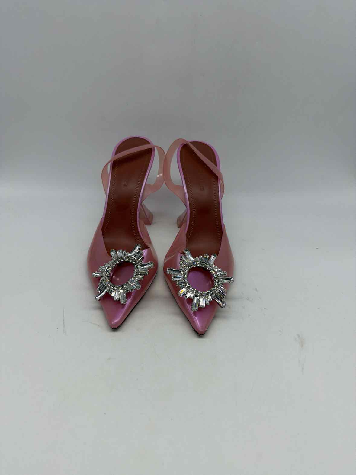 Pre-Owned Amina Muaddi Pink Size 37 Slingback Heels | True Fashionistas.