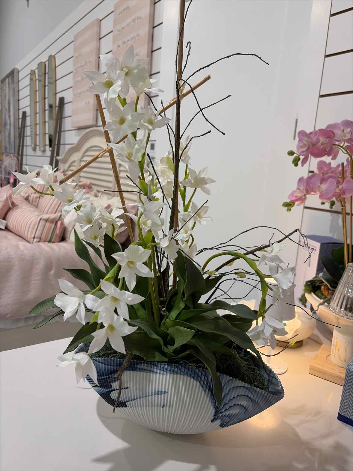 Floral In Fluted Blue Vase | True Fashionistas.