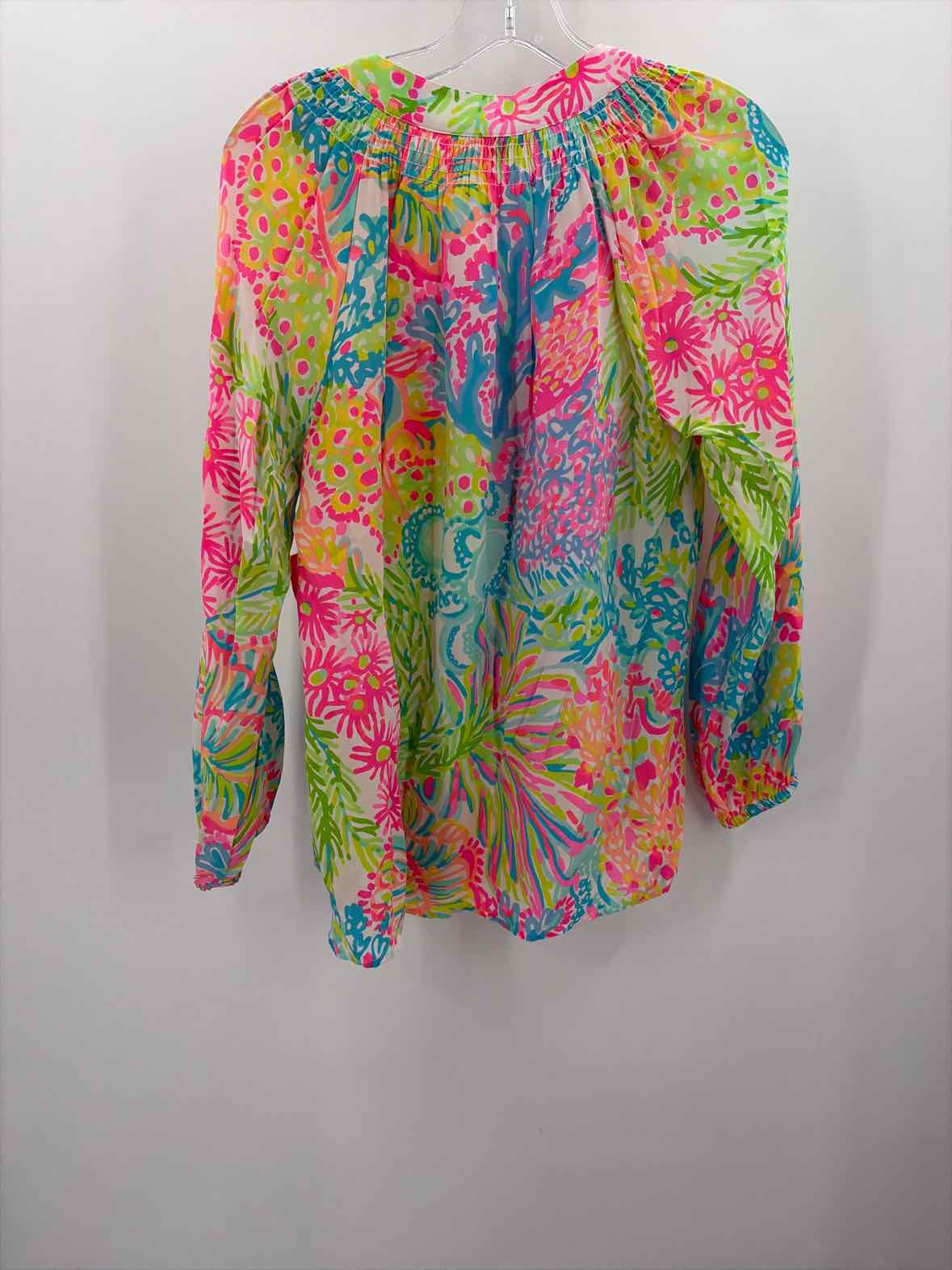 Pre-Owned Lilly Pulitzer Blue Size Medium Long Sleeve Blouse | True Fashionistas.