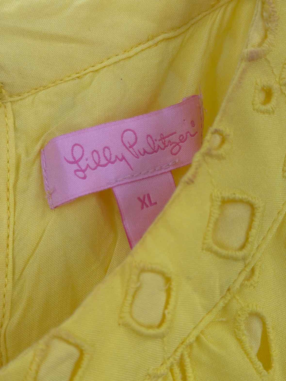 Pre-Owned Lilly Pulitzer Yellow Size XL Short Sleeveless Dress | True Fashionistas.
