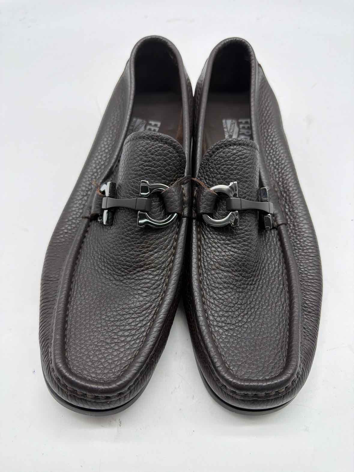 Pre-Owned Salvatore Ferragamo Black 5.5 Leather Slip On Men's Dress Shoes | True Fashionistas.