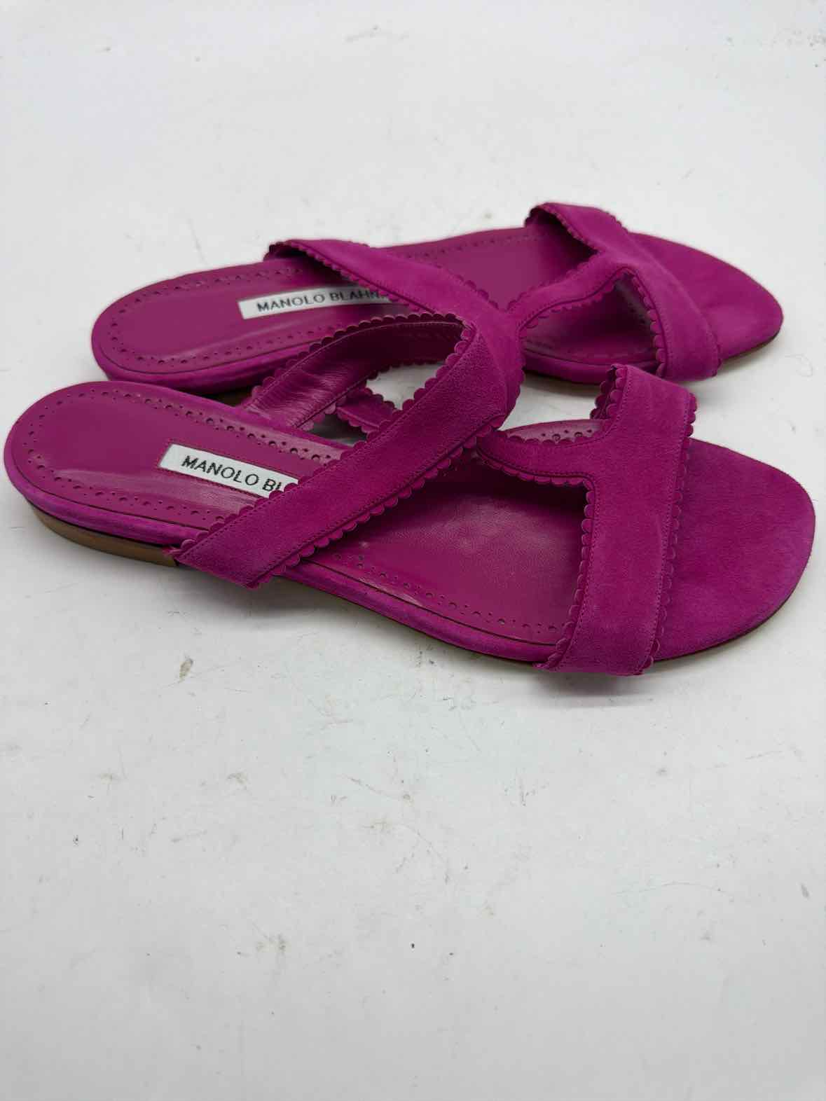 Pre-Owned Manolo Blahnik Pink Size 10 Mule Sandals | True Fashionistas.