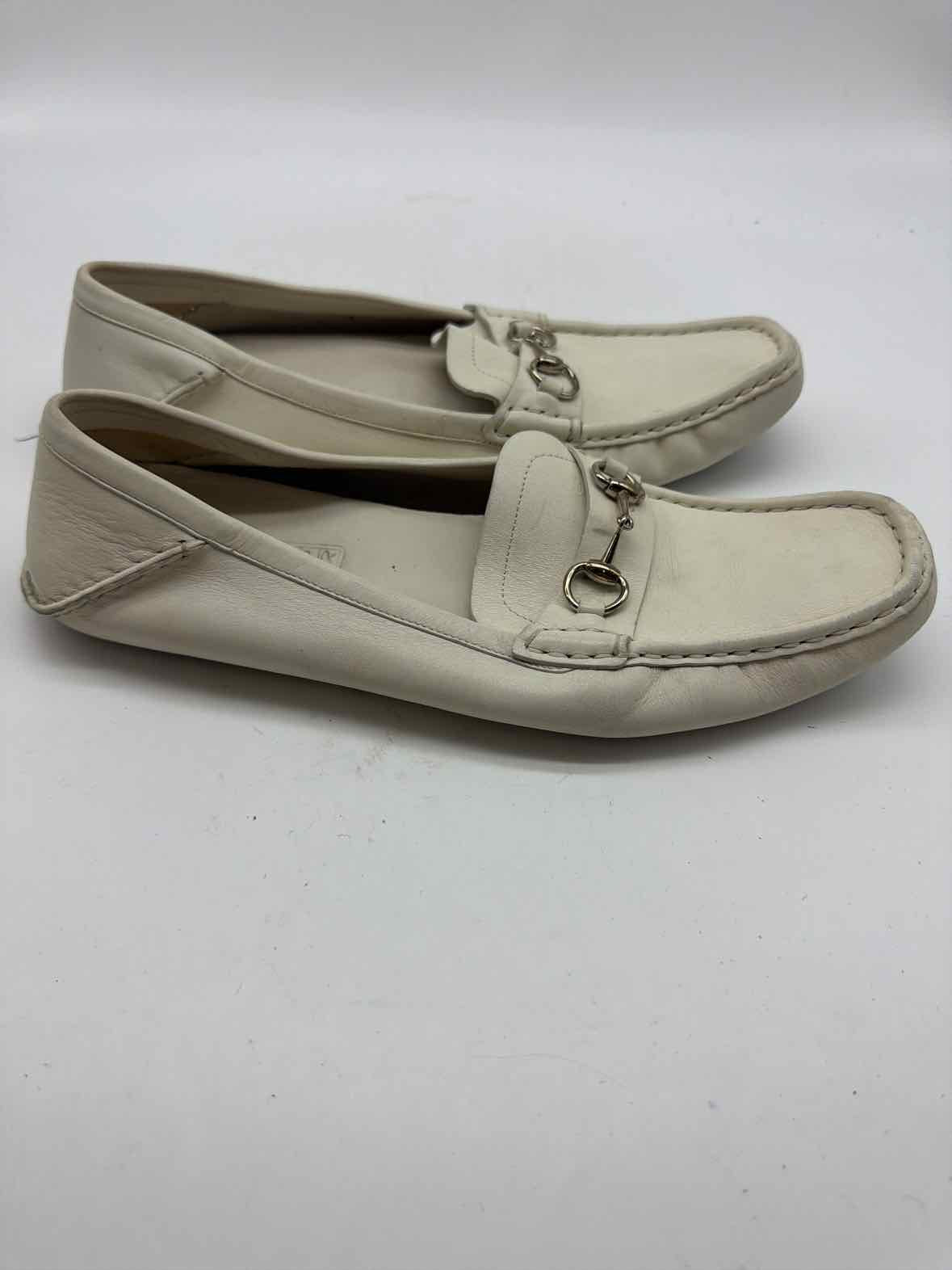 Pre-Owned Gucci White Size 39.5 drivers Flats | True Fashionistas.