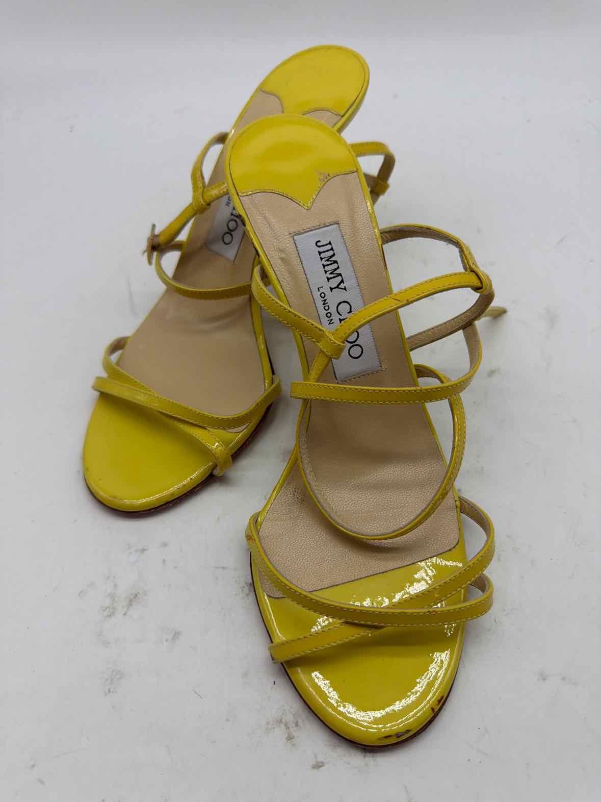 Pre-Owned Jimmy Choo Yellow Size 6.5 Strappy Heels | True Fashionistas.