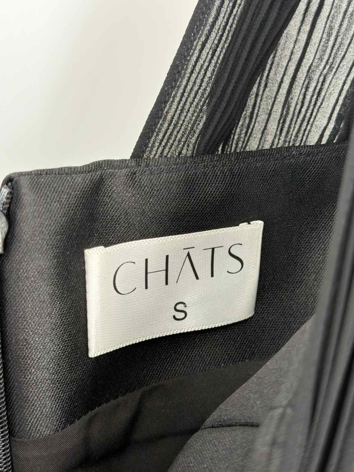 Pre-Owned Chats Black Size Small Midi Evening Gown | True Fashionistas.