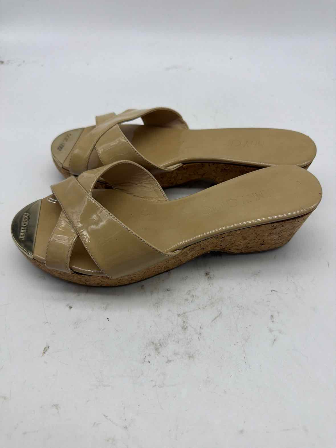 Pre-Owned Jimmy Choo Tan Size 6.5 Mule Sandals | True Fashionistas.