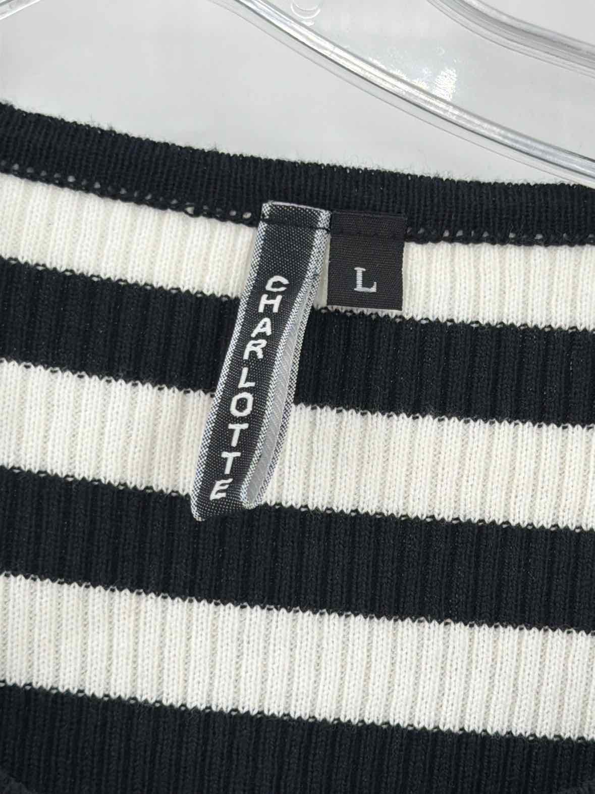 Pre-Owned Charlotte Black Size Large Stripe Sweater | True Fashionistas.