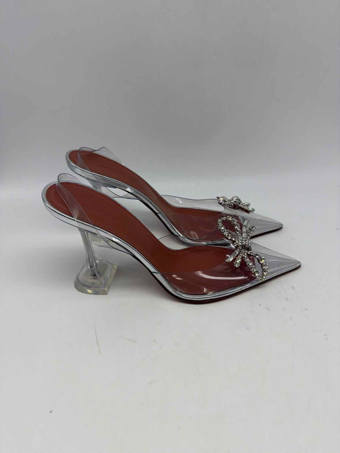 Pre-Owned Amina Muaddi Clear Size 38 Slingback Heels | True Fashionistas.