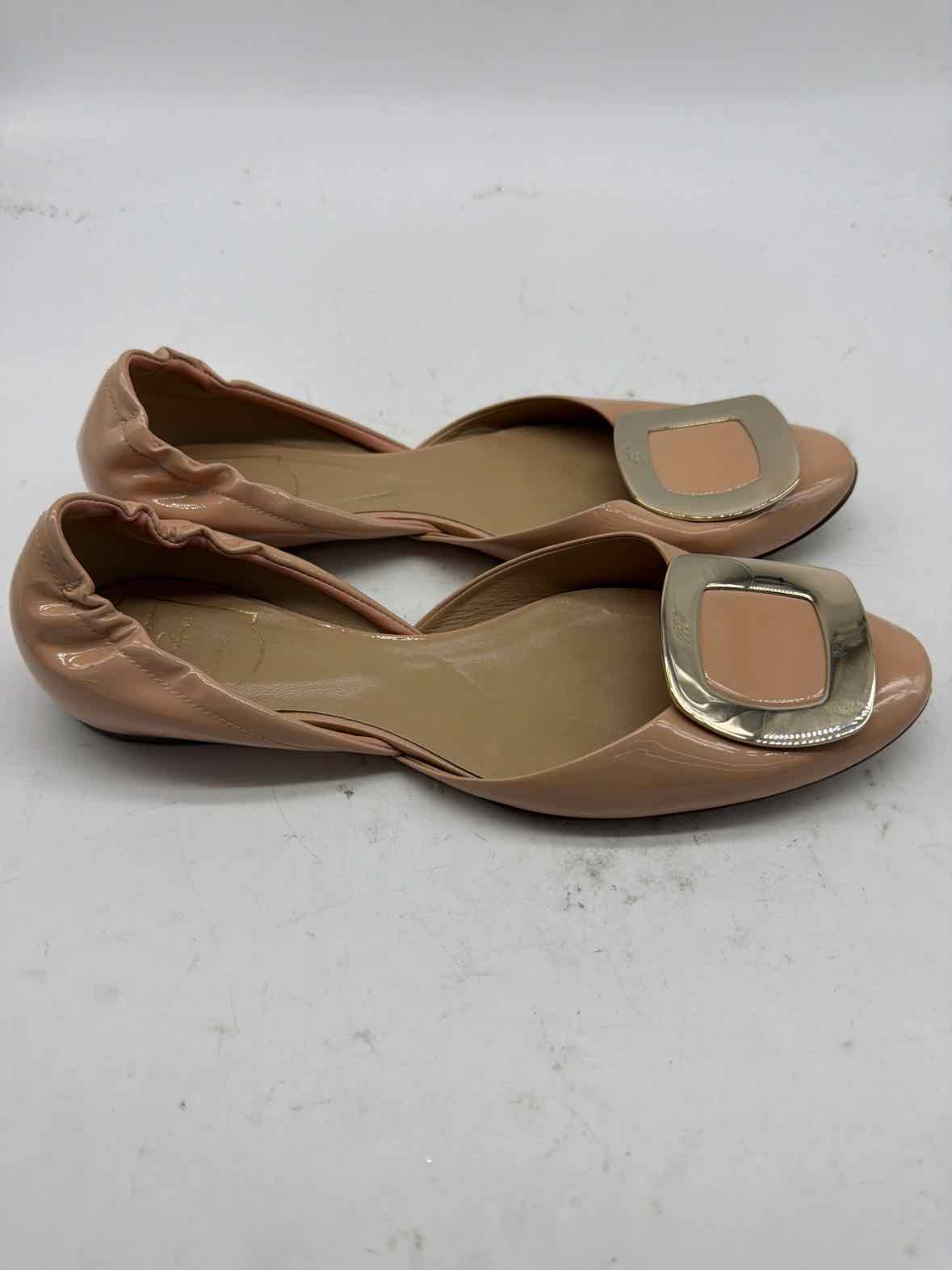 Pre-Owned Roger Vivier Pink Size 8 Patent Leather D'orsay Flats | True Fashionistas.