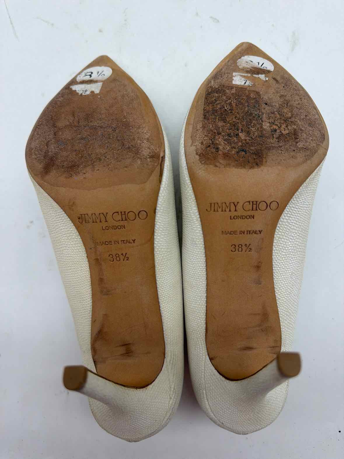 Pre-Owned Jimmy Choo Ivory Size 38.5 Pump Heels | True Fashionistas.