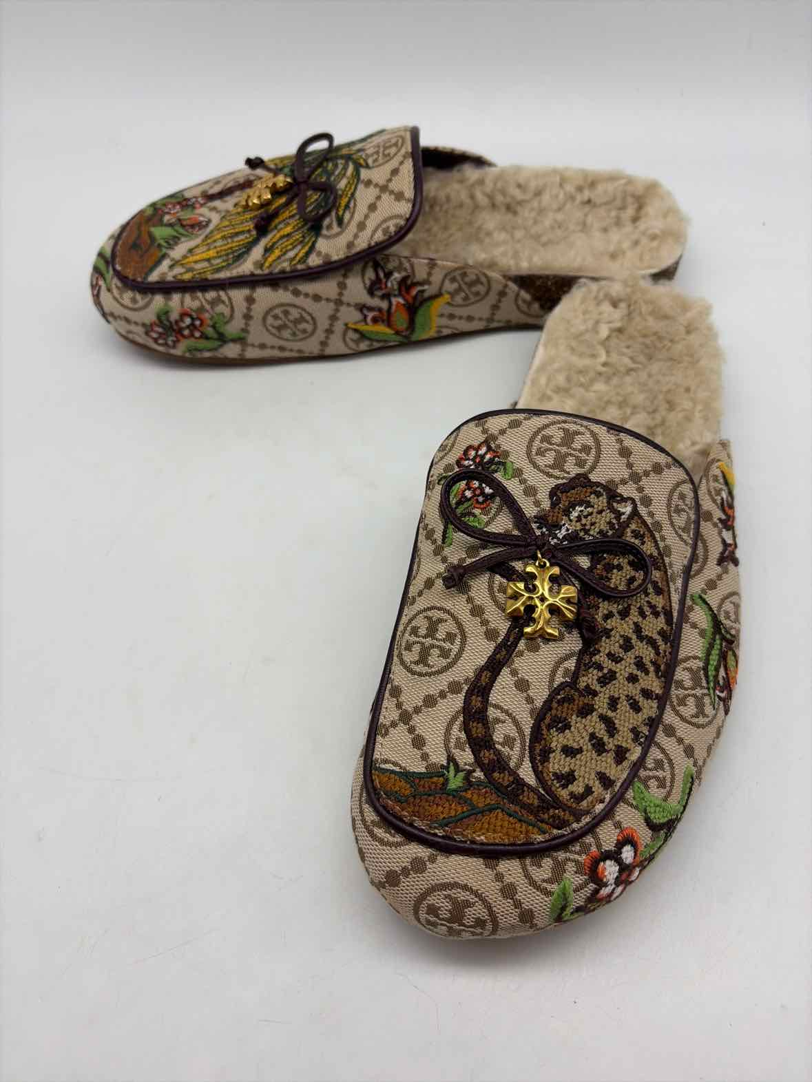 Pre-Owned Tory Burch Tan Size 8.5 Slip On Slippers | True Fashionistas.