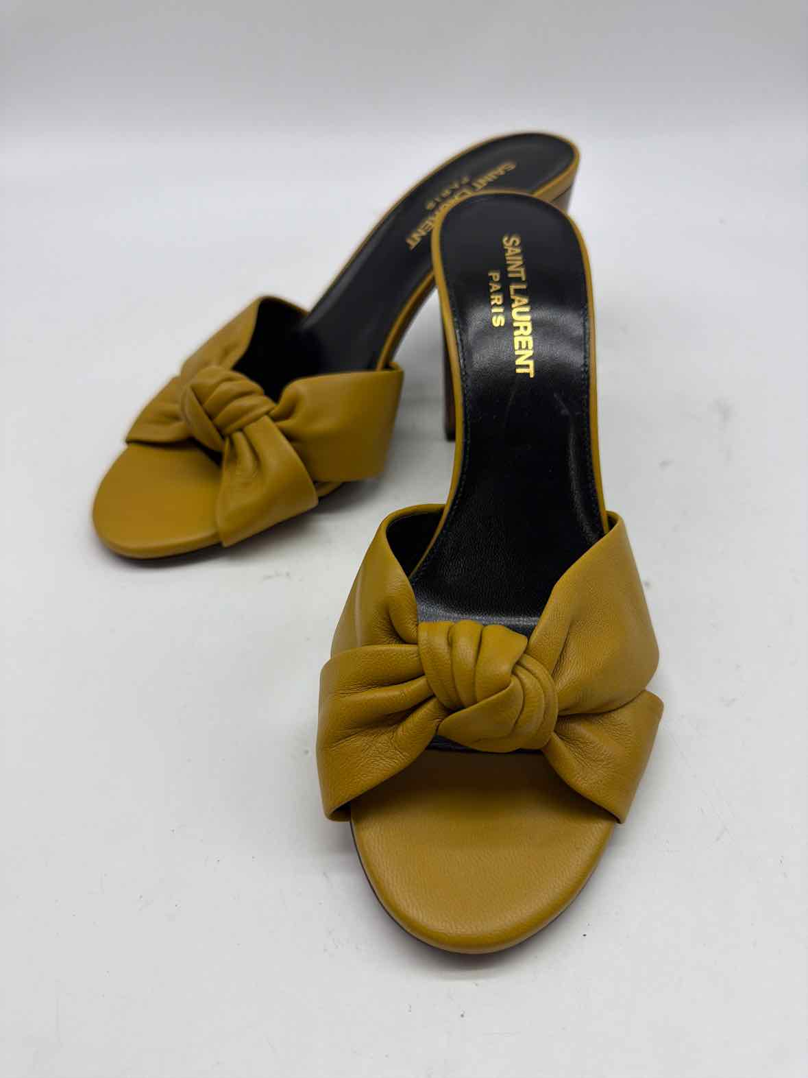 Pre-Owned Saint Laurent Yellow Size 37.5 Mule Heels | True Fashionistas.