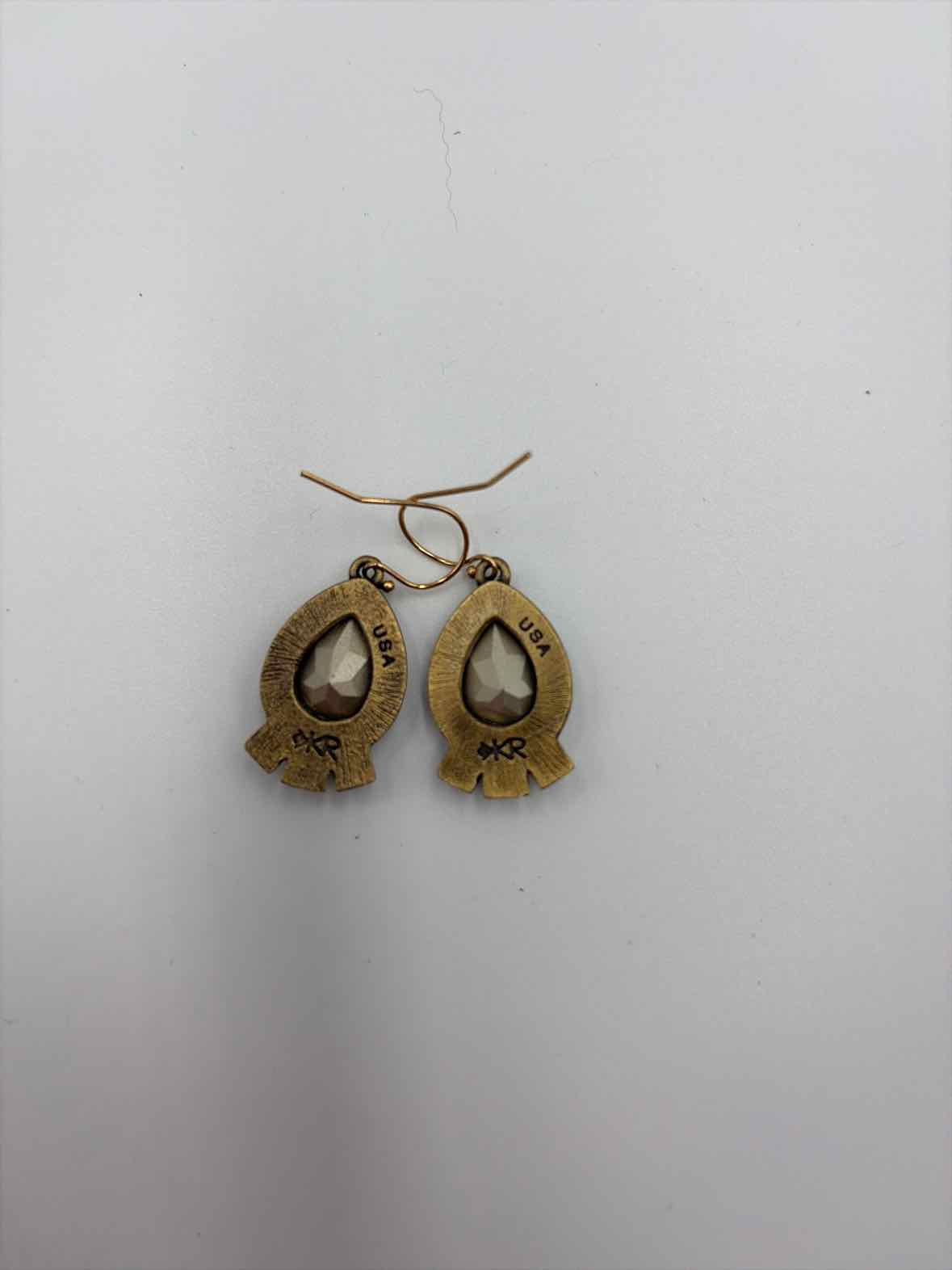 KR Designs Gold Rhinestone Pierced Drop Earrings | True Fashionistas.