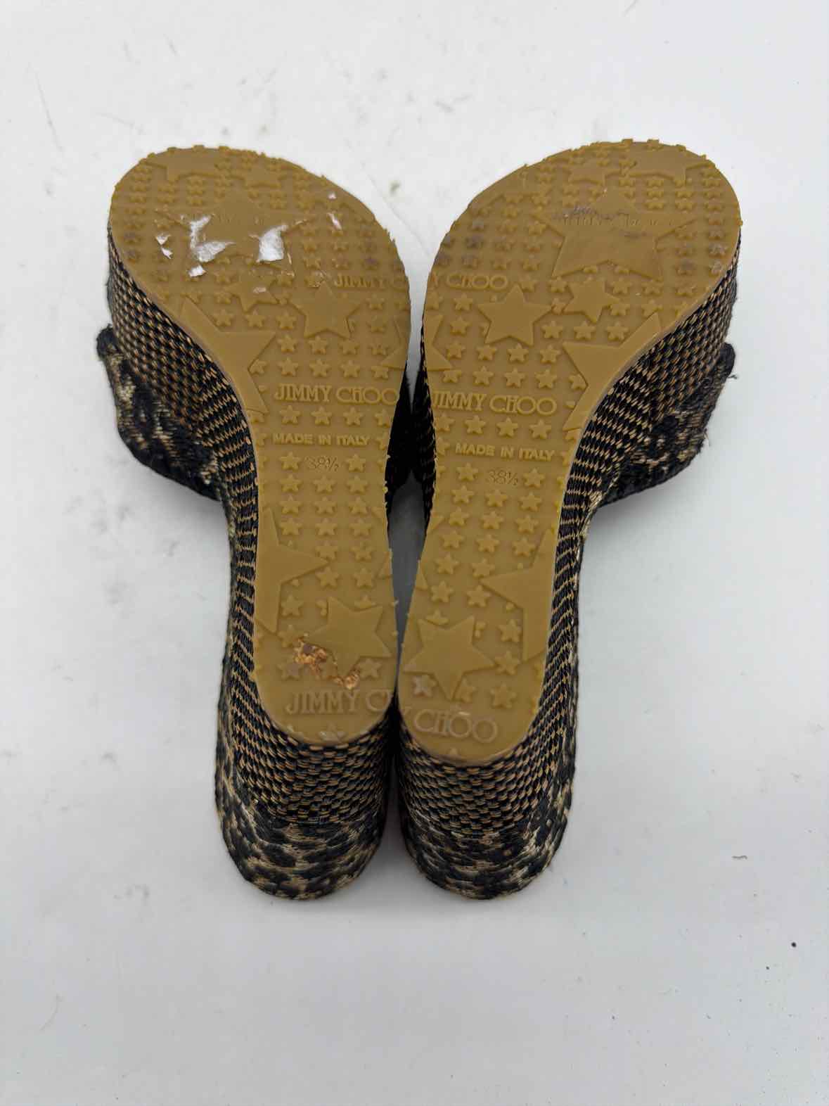 Pre-Owned Jimmy Choo Black Size 38.5 Wedge Heels | True Fashionistas.