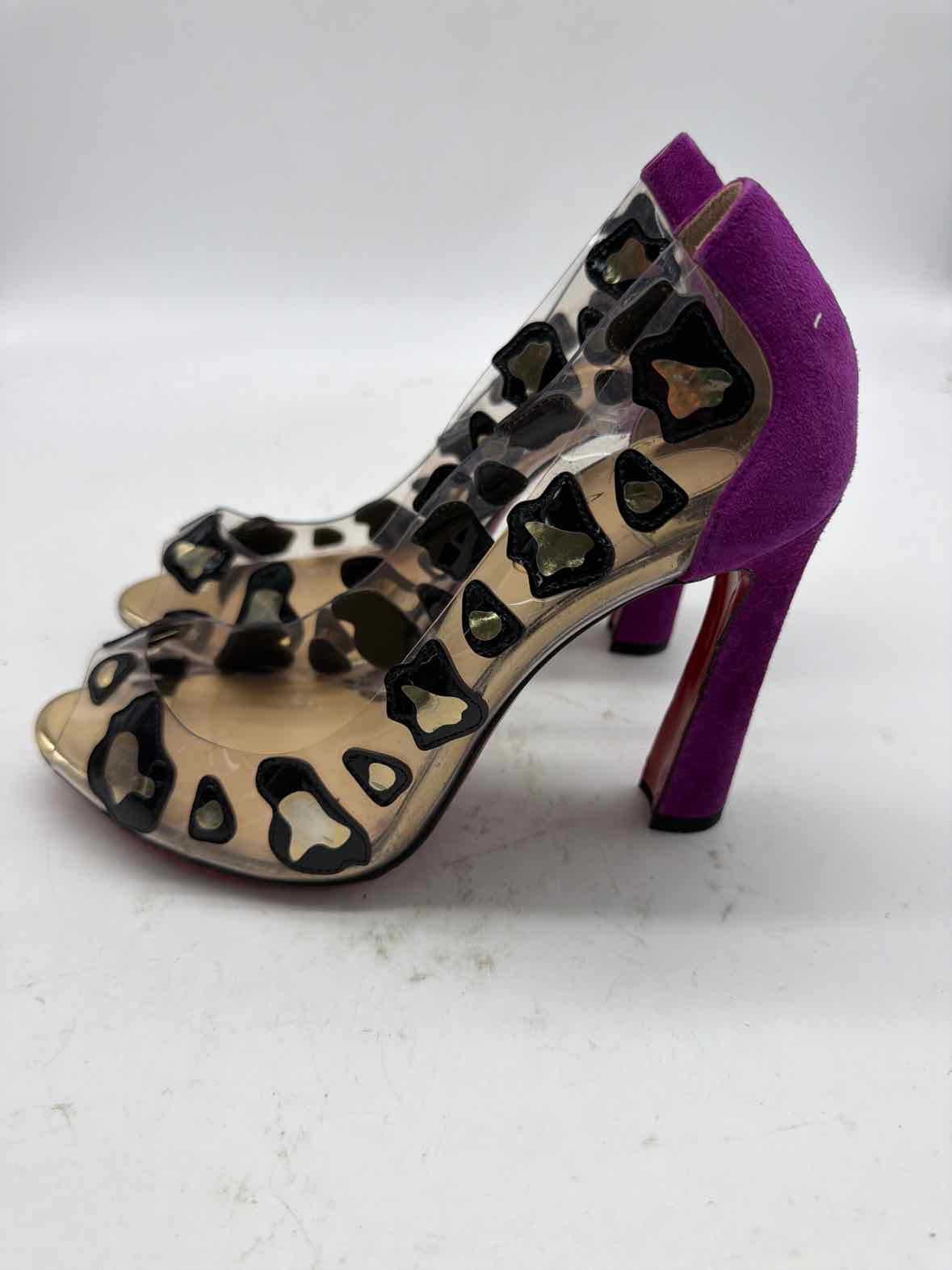 Pre-Owned Christian Louboutin Clear Size 36.5 Peep Toe Heels | True Fashionistas.