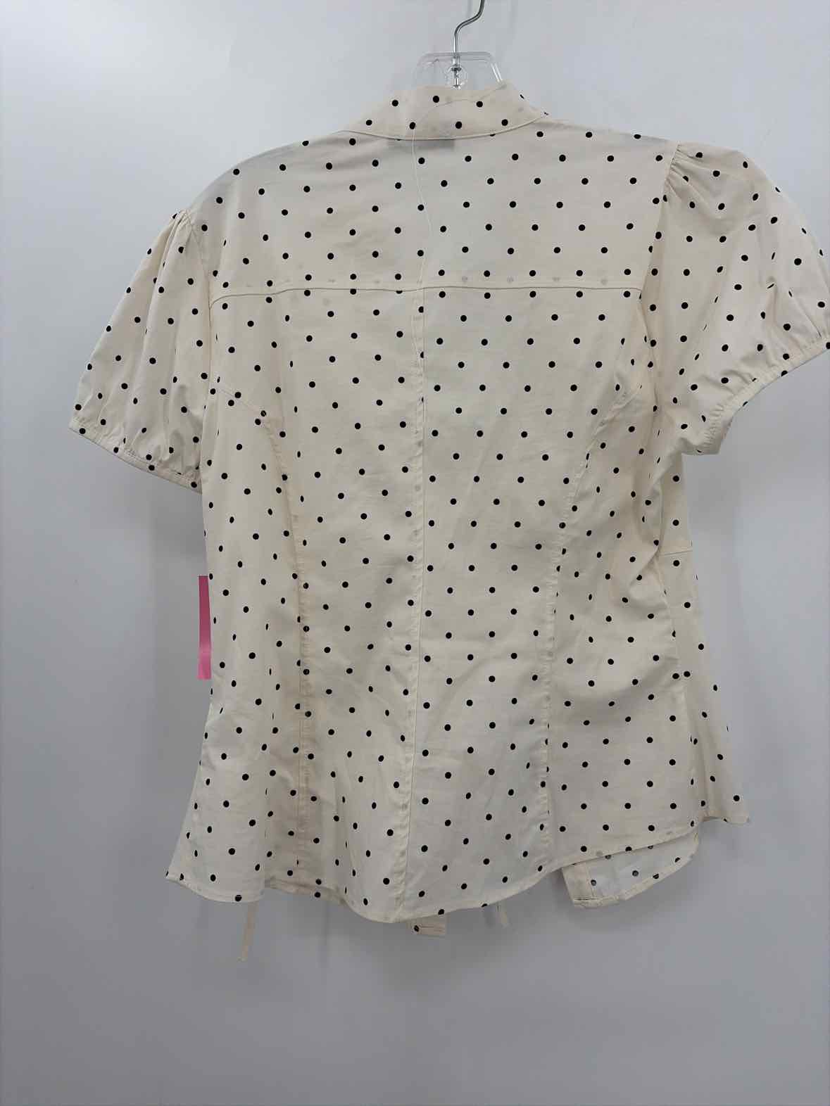 Pre-Owned Zara Ivory Size Large Polka Dot Blouse | True Fashionistas.