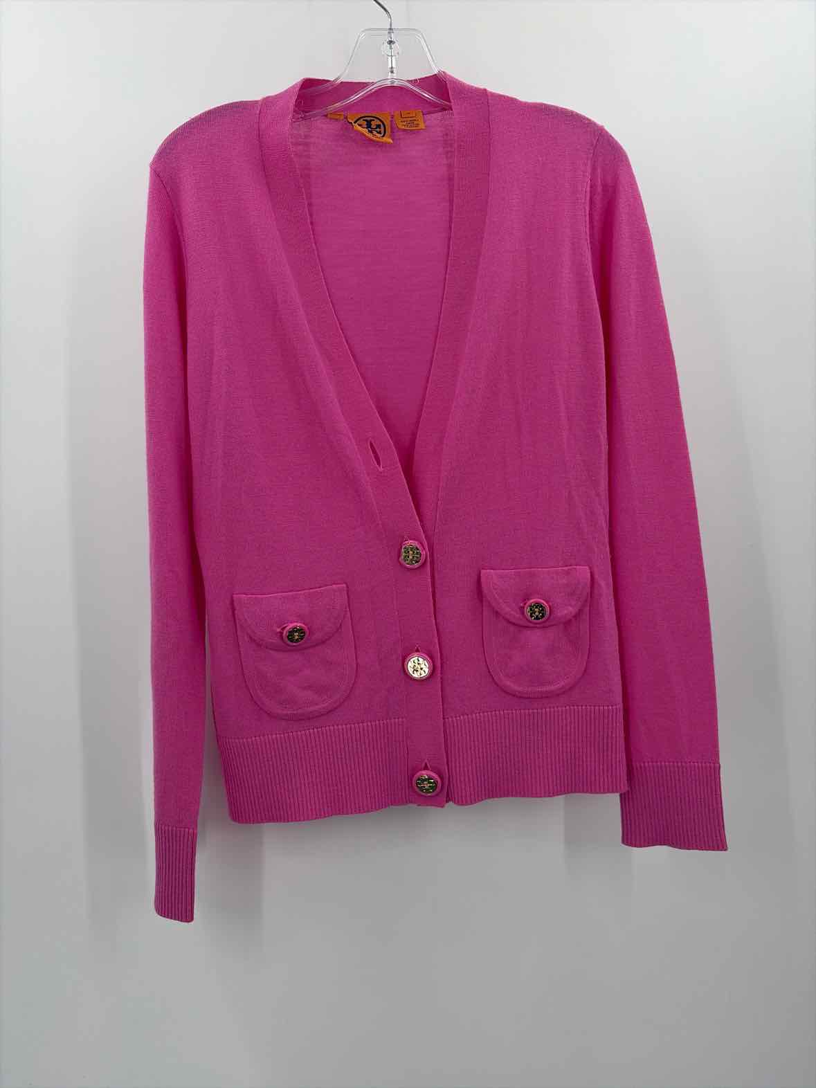Pre-Owned Tory Burch Pink Size Medium Cardigan Sweater | True Fashionistas.