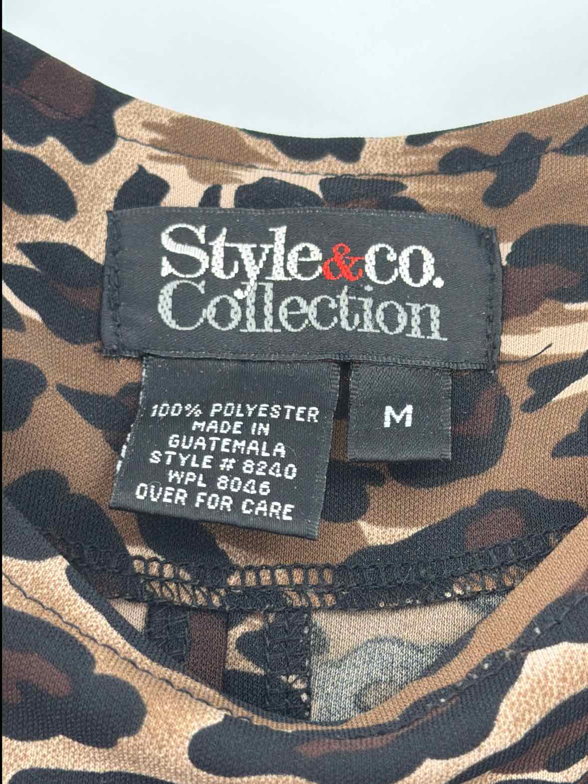 Pre-Owned Style & Co Brown Size Medium Leopard Long Sleeveless Dress | True Fashionistas.
