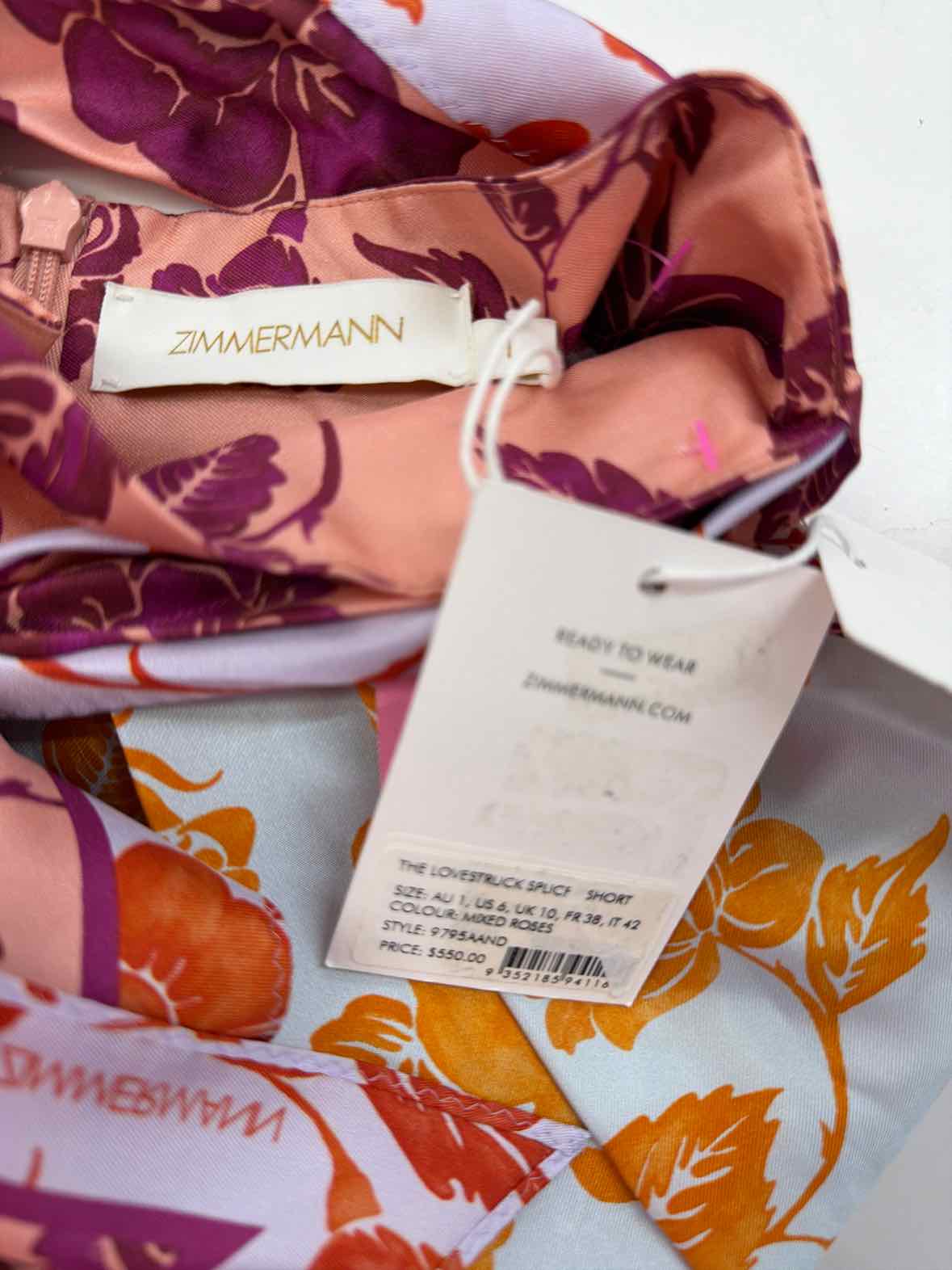 Pre-Owned Zimmermann Pink Size 1 Printed Shorts | True Fashionistas.