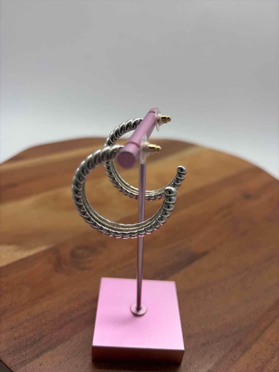 Luv Aj Silver Rope Hoop Earrings | True Fashionistas.