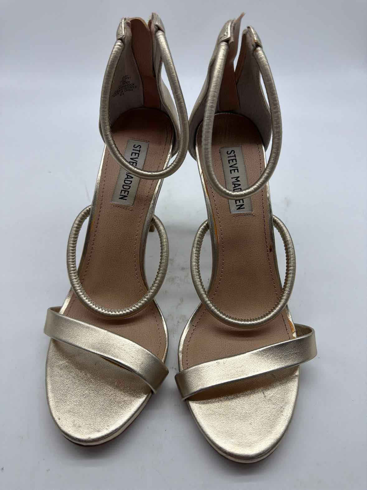 Pre-Owned Steve Madden Gold Size 8 Strappy Heels | True Fashionistas.