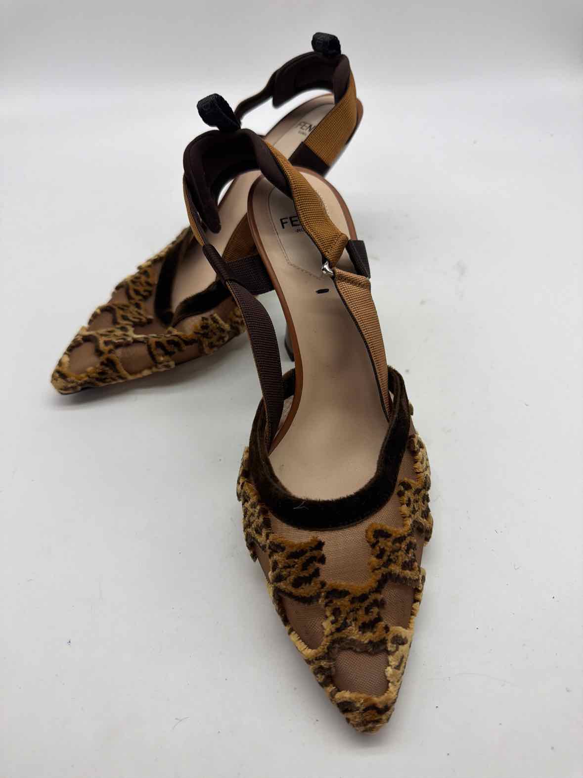 Pre-Owned Fendi Tan Size 37 Slingback Heels | True Fashionistas.