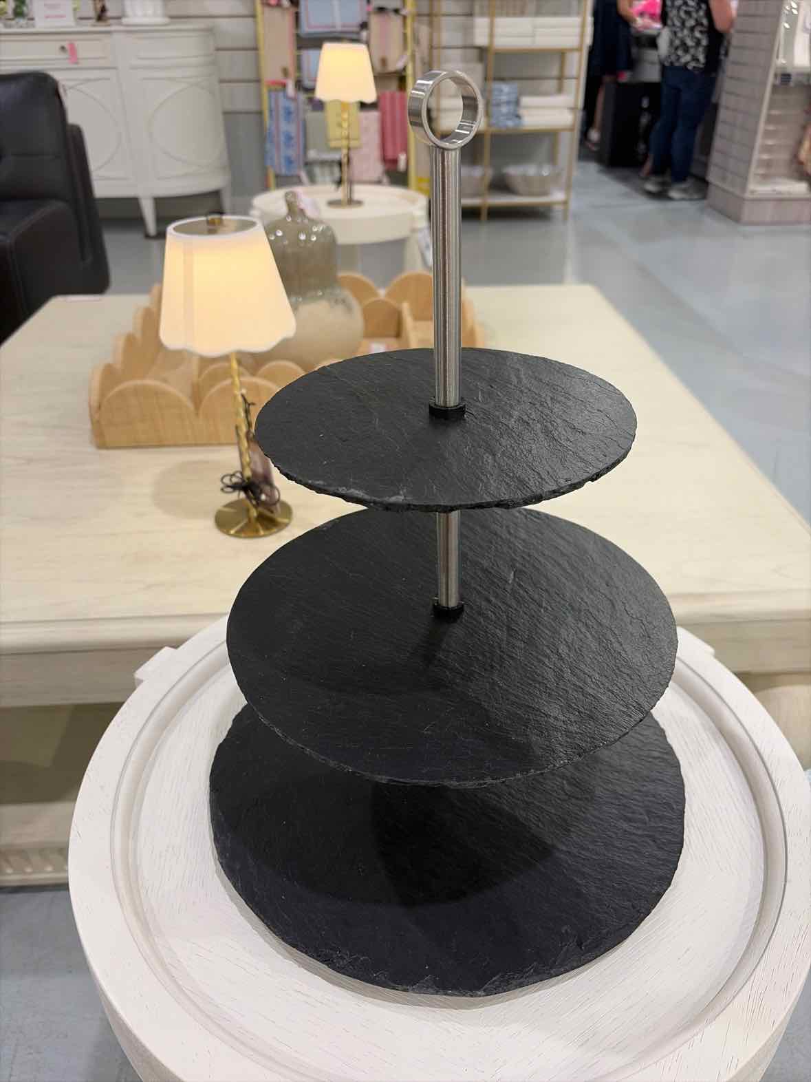 The Just Slate Company Black Slate 3 Tiered Cake Stand | True Fashionistas.