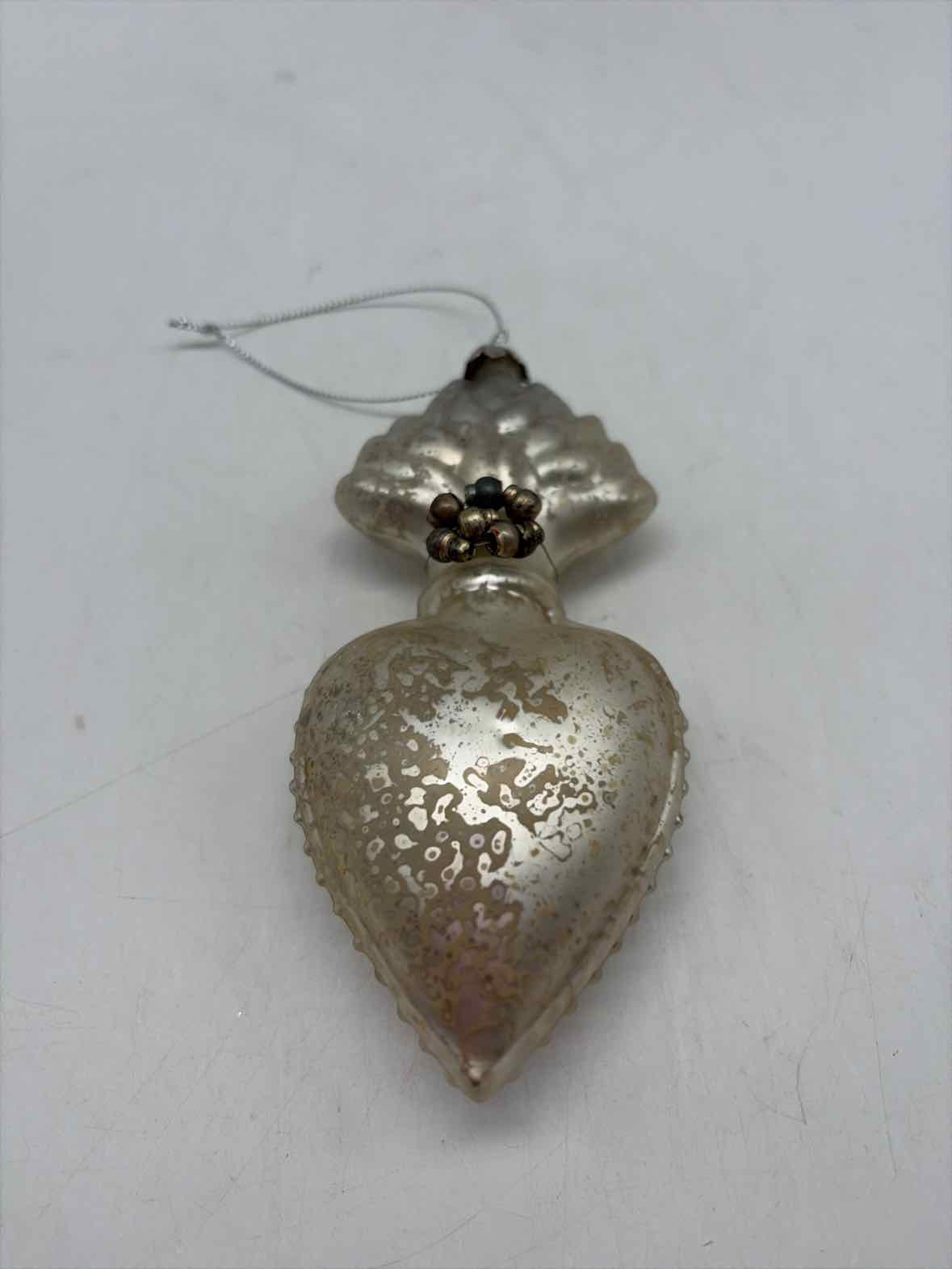Christmas Mercury Glass Heart Ornament | True Fashionistas.