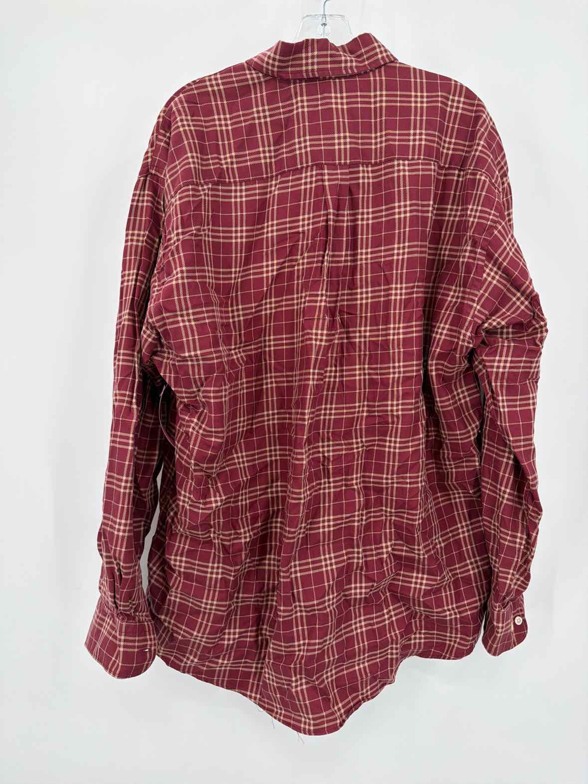 Pre-Owned Burberry Red XL Plaid Men's Long Sleeve Shirt | True Fashionistas.