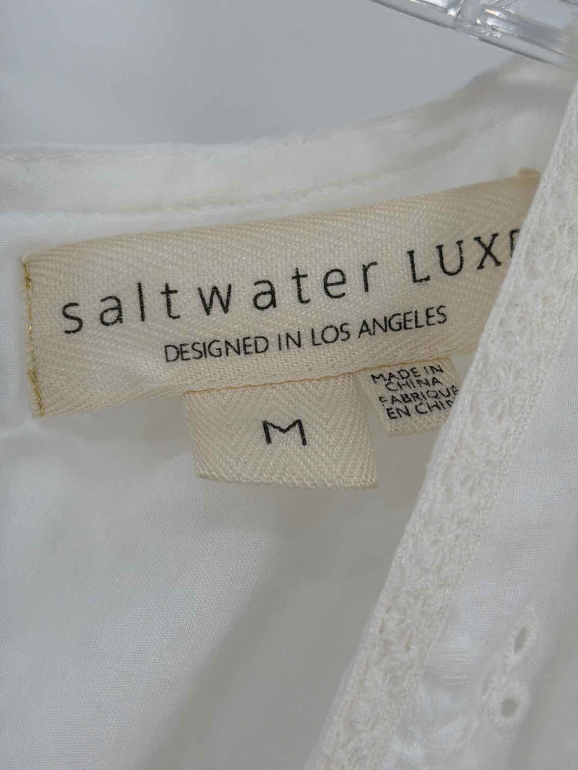 Pre-Owned Salt Water LUXE White Size Medium Short Short Sleeve Dress | True Fashionistas.