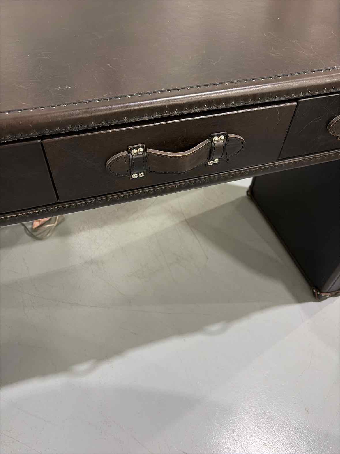 Leather Office Desk With Buckles | True Fashionistas.