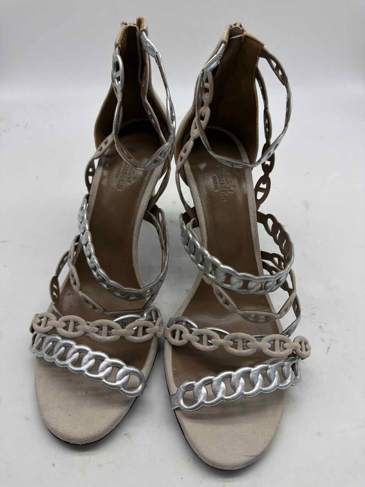 Pre-Owned Hermes Tan Size 39 Strappy Heels | True Fashionistas.