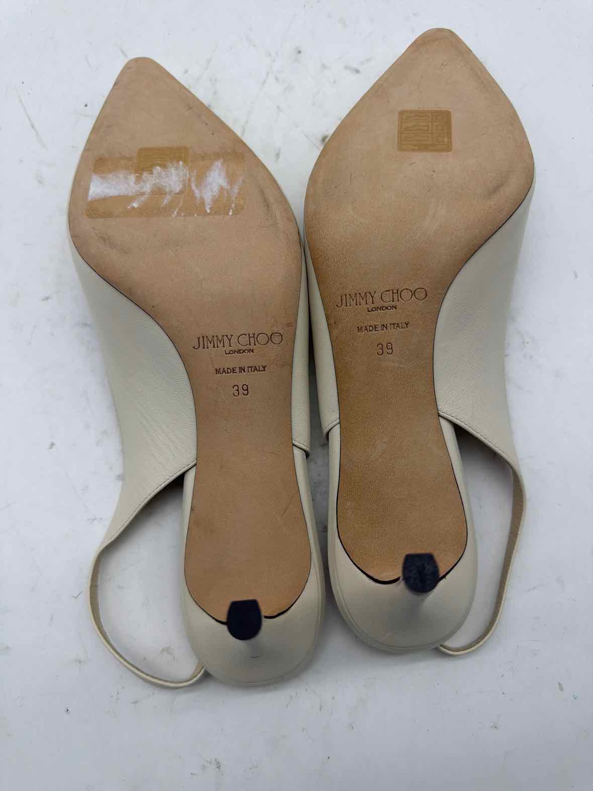 Pre-Owned Jimmy Choo Ivory Size 9 Slingback Heels | True Fashionistas.