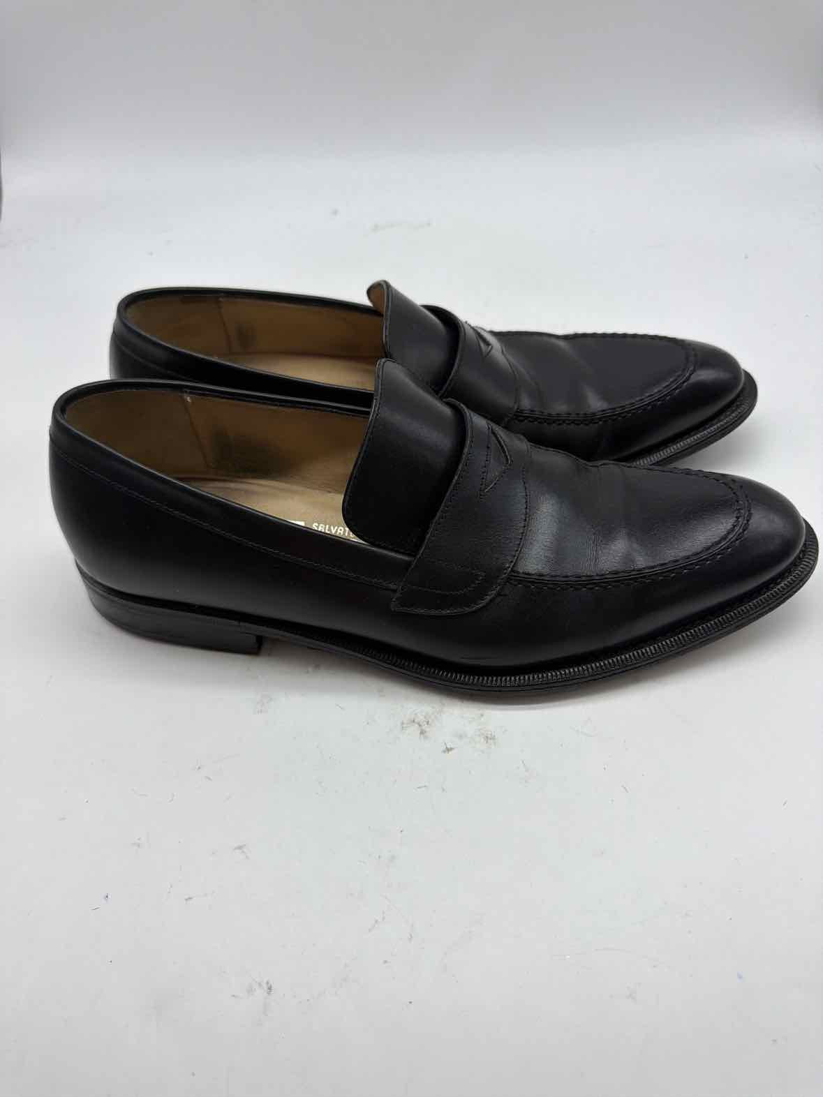 Pre-Owned Salvatore Ferragamo Black 7 Slip On Men's Dress Shoes | True Fashionistas.