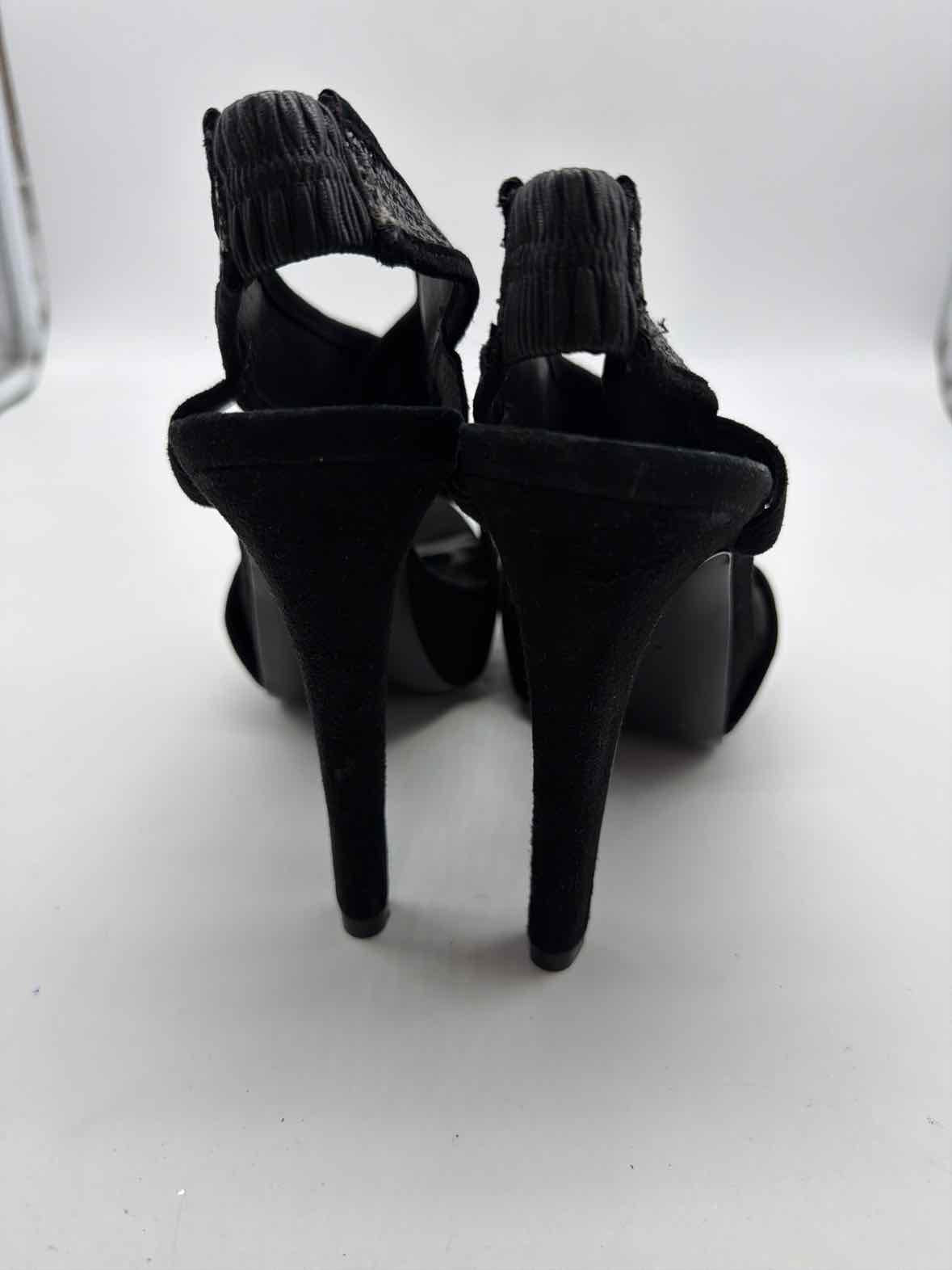 Pre-Owned Diane Von Furstenberg Black Size 7 Glitter Stiletto Heels | True Fashionistas.