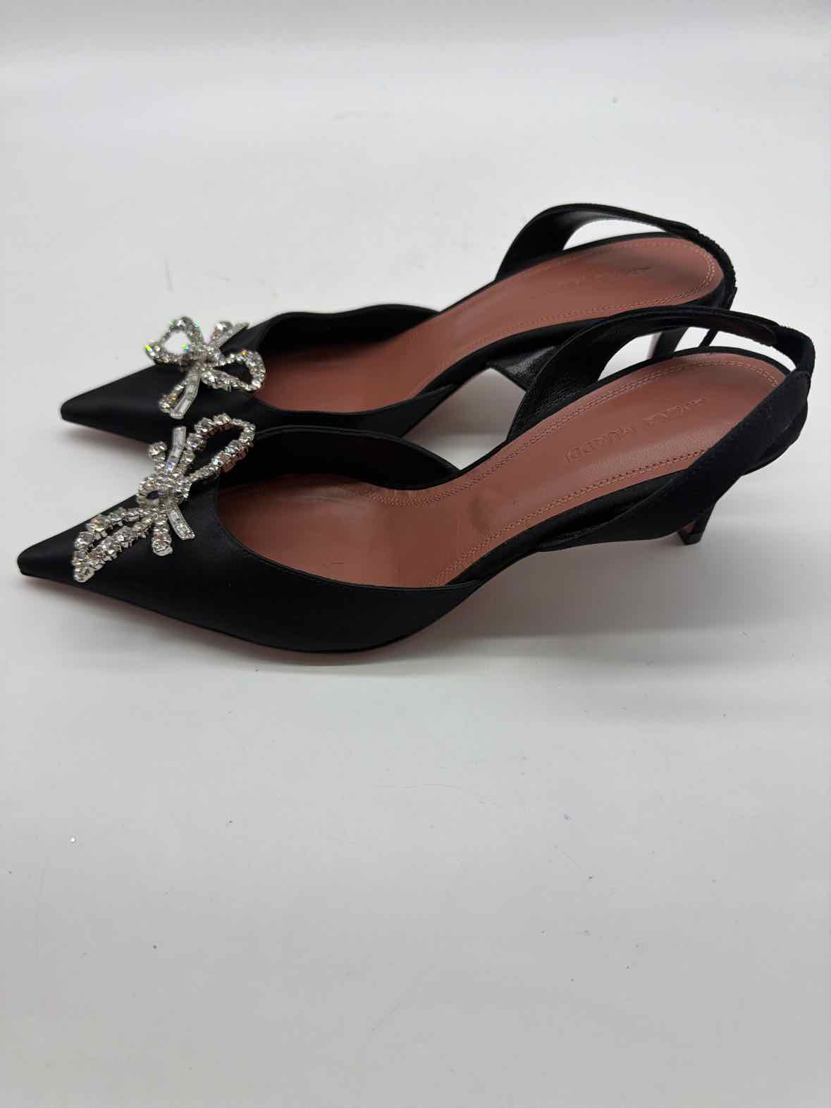 Pre-Owned Amina Muaddi Black Size 37.5 Slingback Heels | True Fashionistas.
