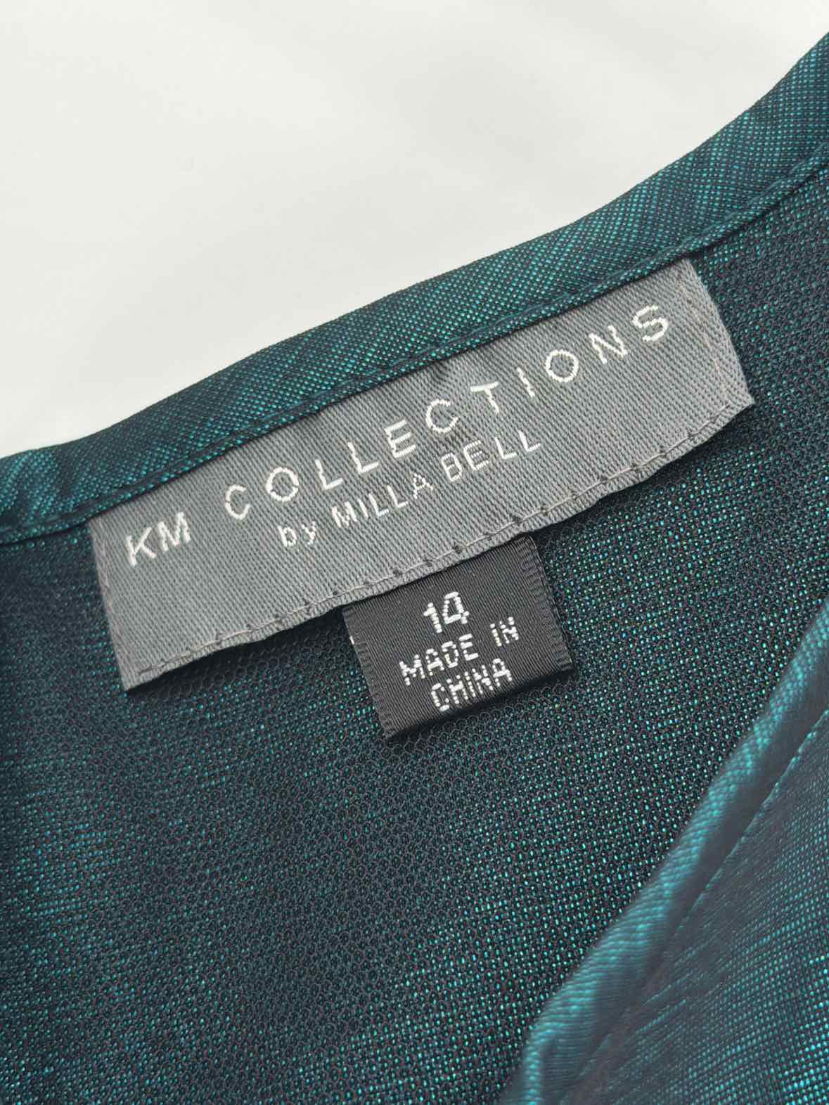 Pre-Owned KM Collection Blue Size 14 Long Evening Gown | True Fashionistas.