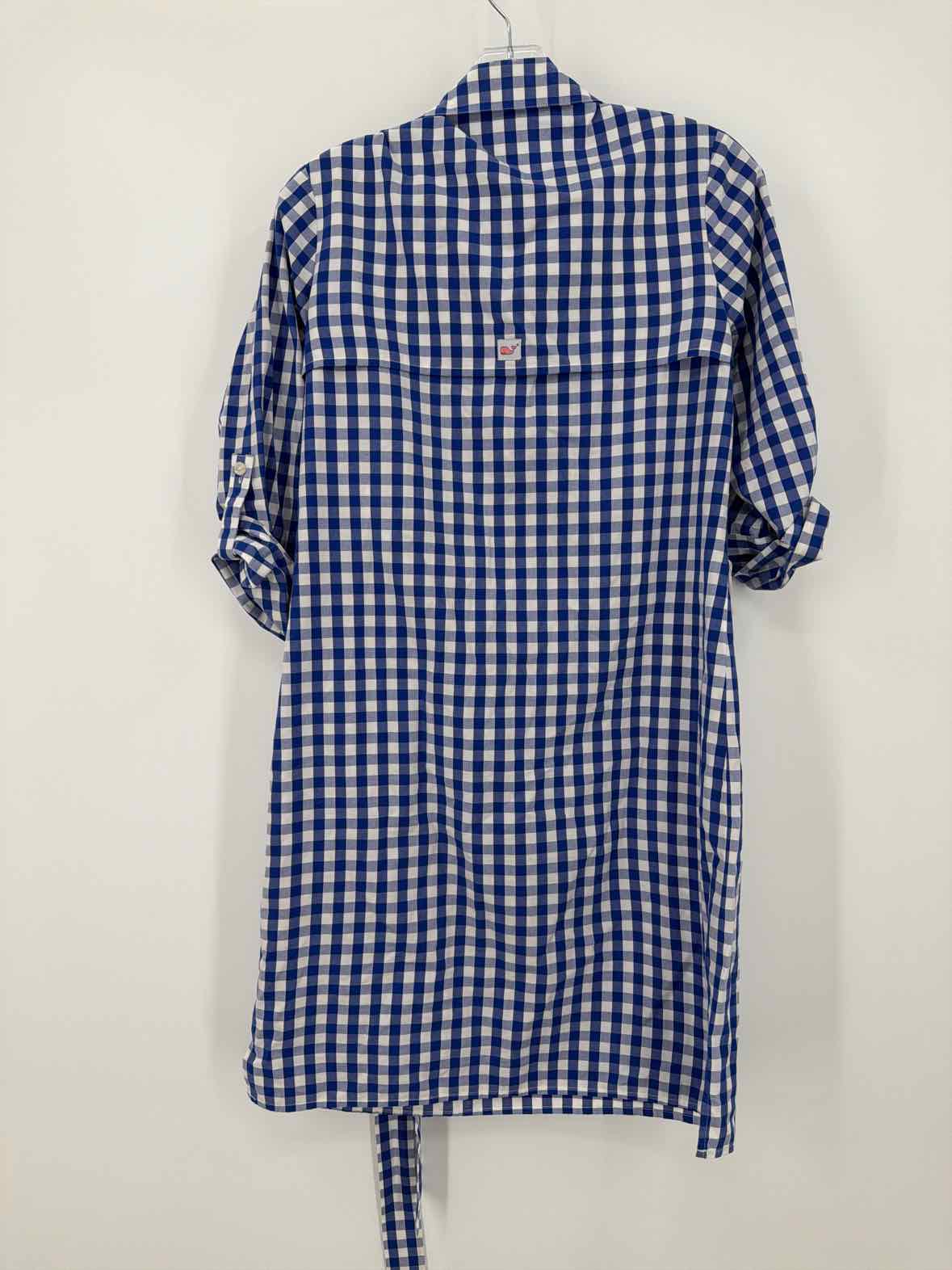 Pre-Owned Vineyard Vines Blue Size 2 Check Print Short Long Sleeve Dress | True Fashionistas.