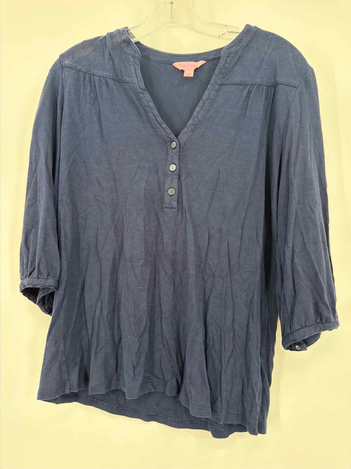 Pre-Owned Lilly Pulitzer Navy Size Small Blouse | True Fashionistas.