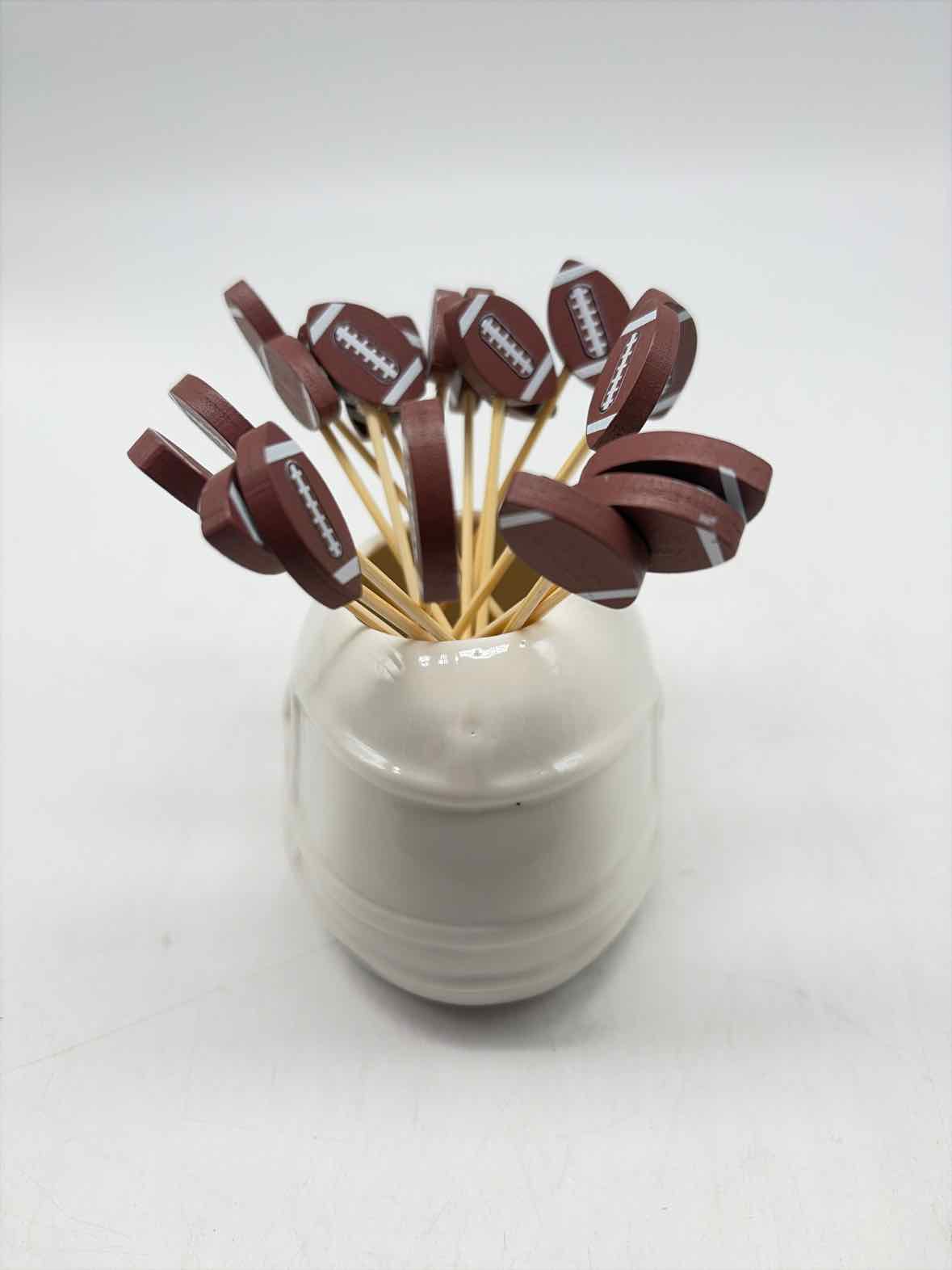 White Football Toothpick Holder | True Fashionistas.