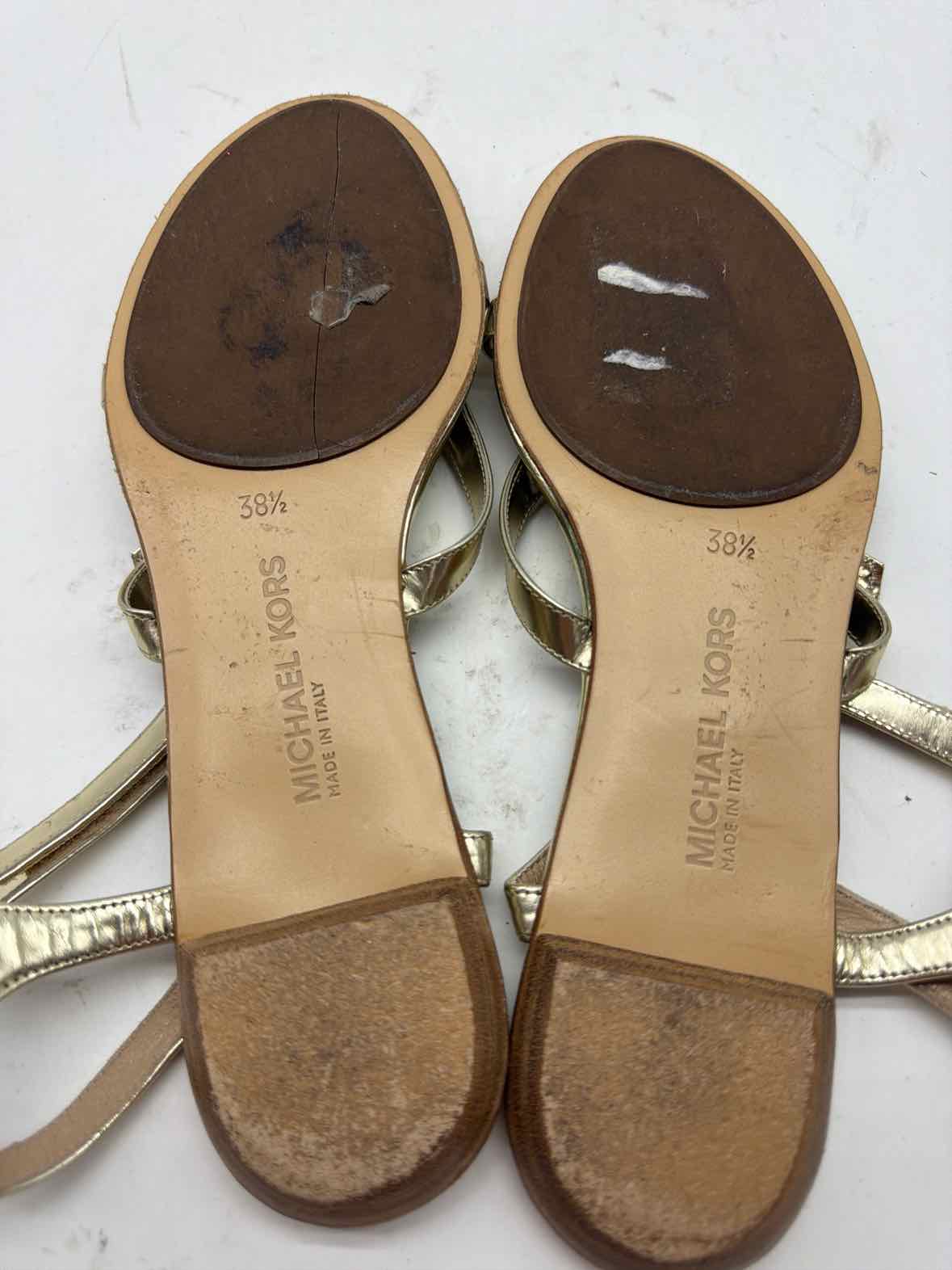 Pre-Owned Michael Kors Collection Gold Size 38.5 Strappy Sandals | True Fashionistas.