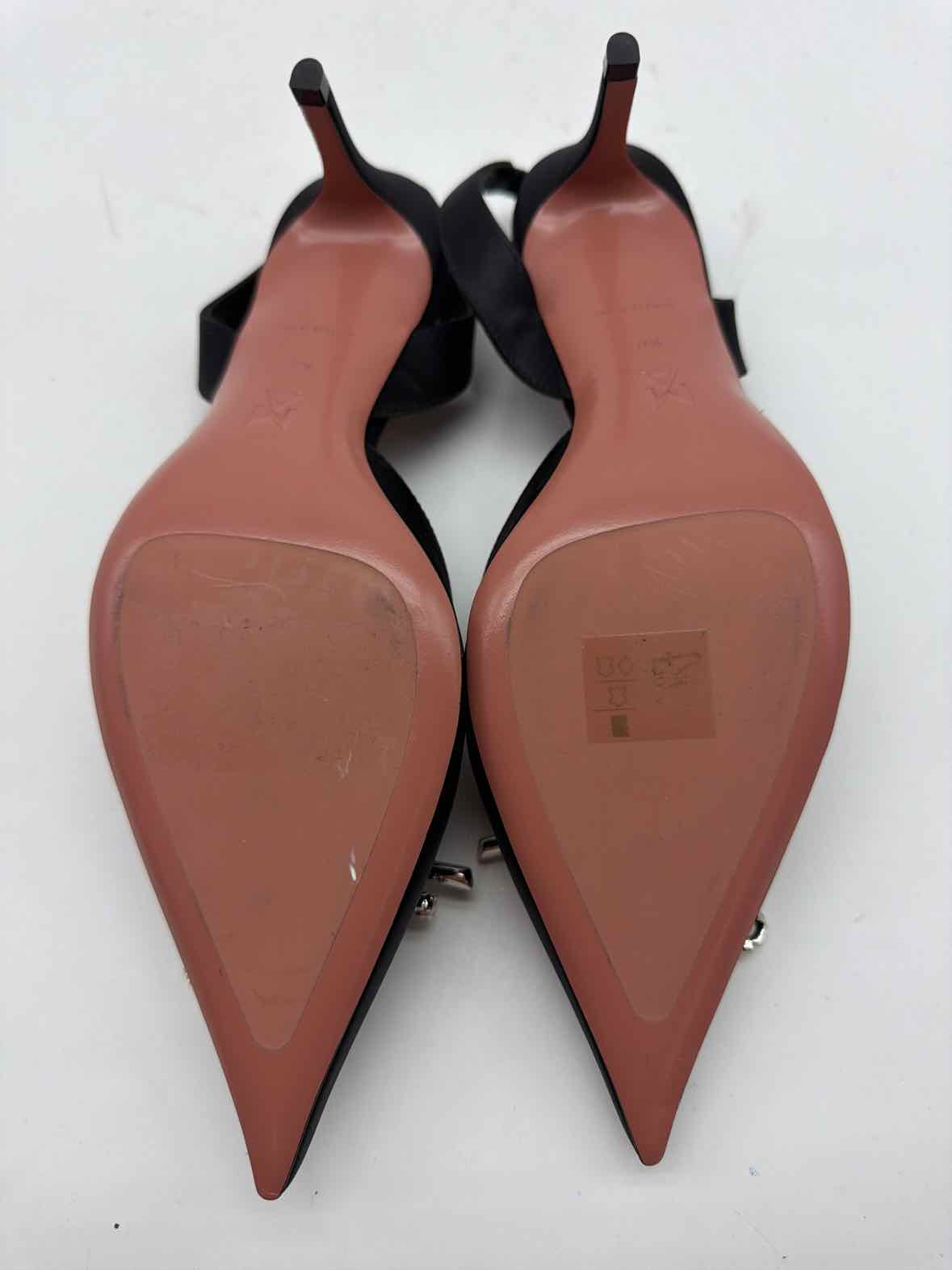 Pre-Owned Amina Muaddi Black Size 37.5 Slingback Heels | True Fashionistas.