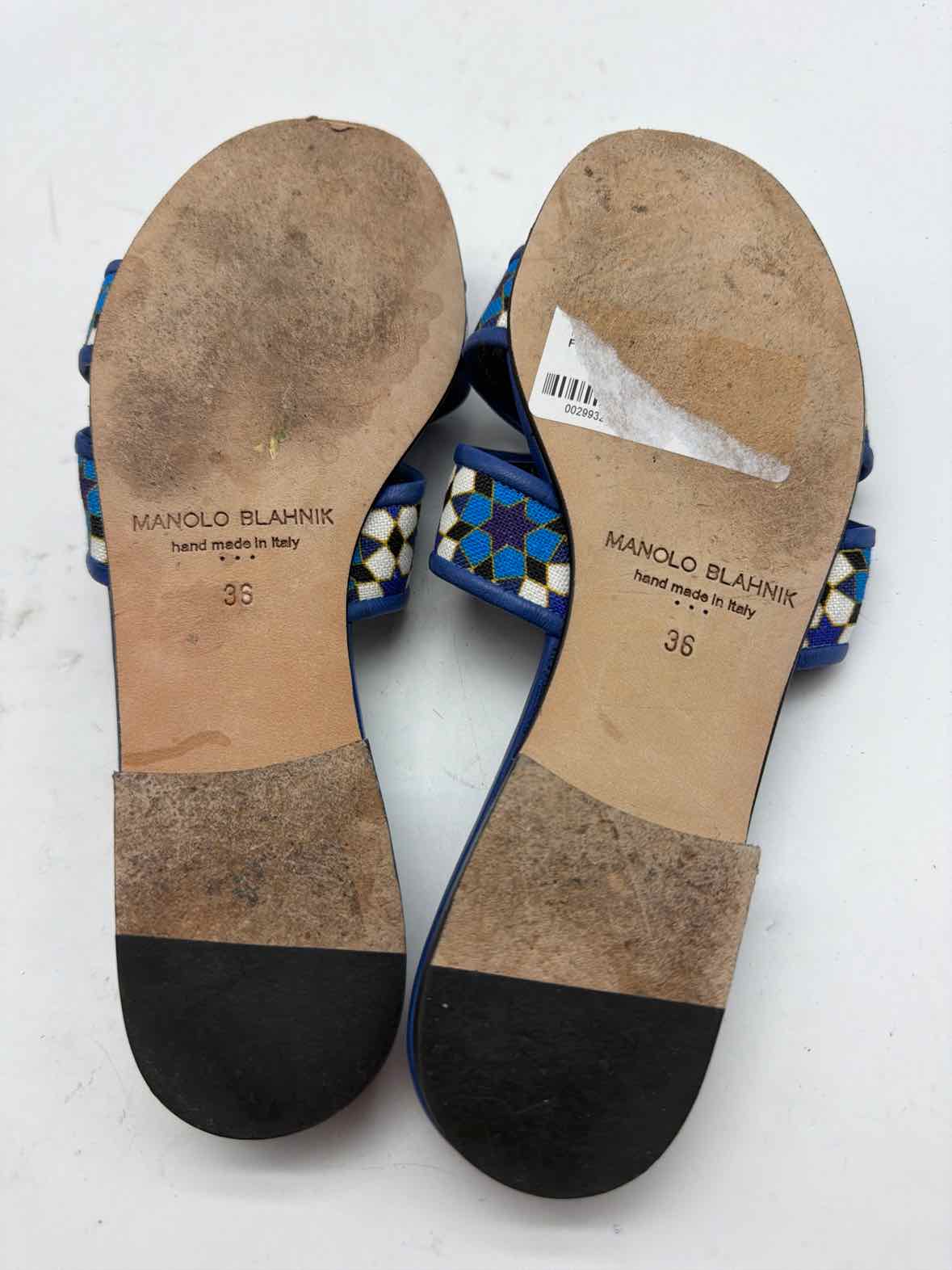 Pre-Owned Manolo Blahnik Blue Size 36 Mule Sandals | True Fashionistas.