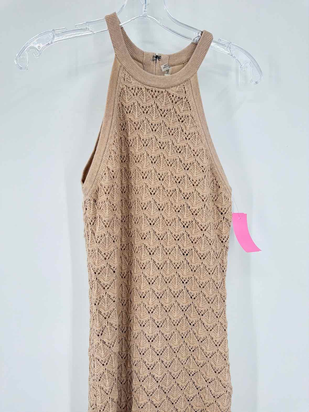 Pre-Owned Alice + Olivia Tan Size Medium Knit Long Sleeveless Dress | True Fashionistas.