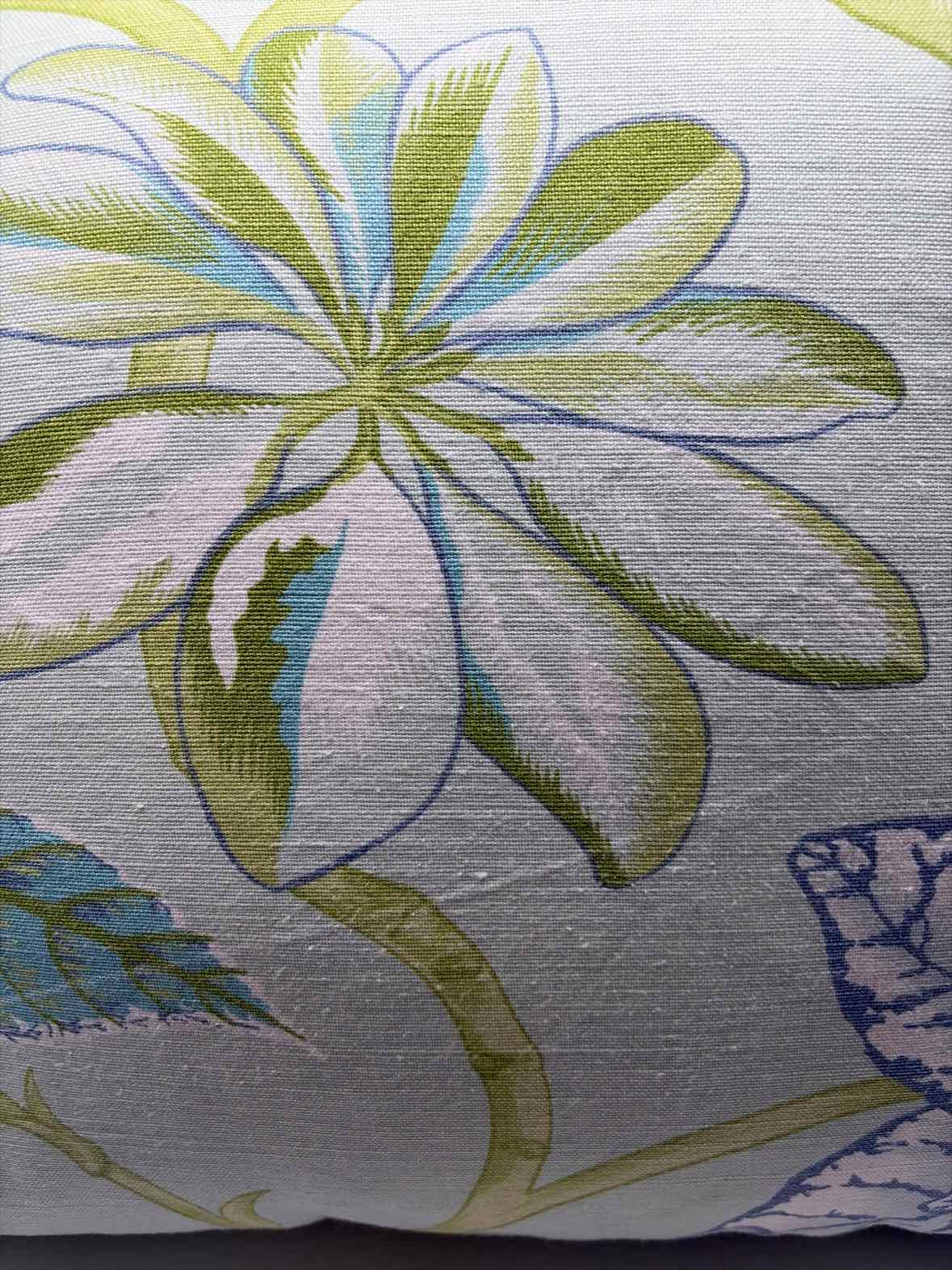Aqua & Green Botanical Leaf Pillow | True Fashionistas.