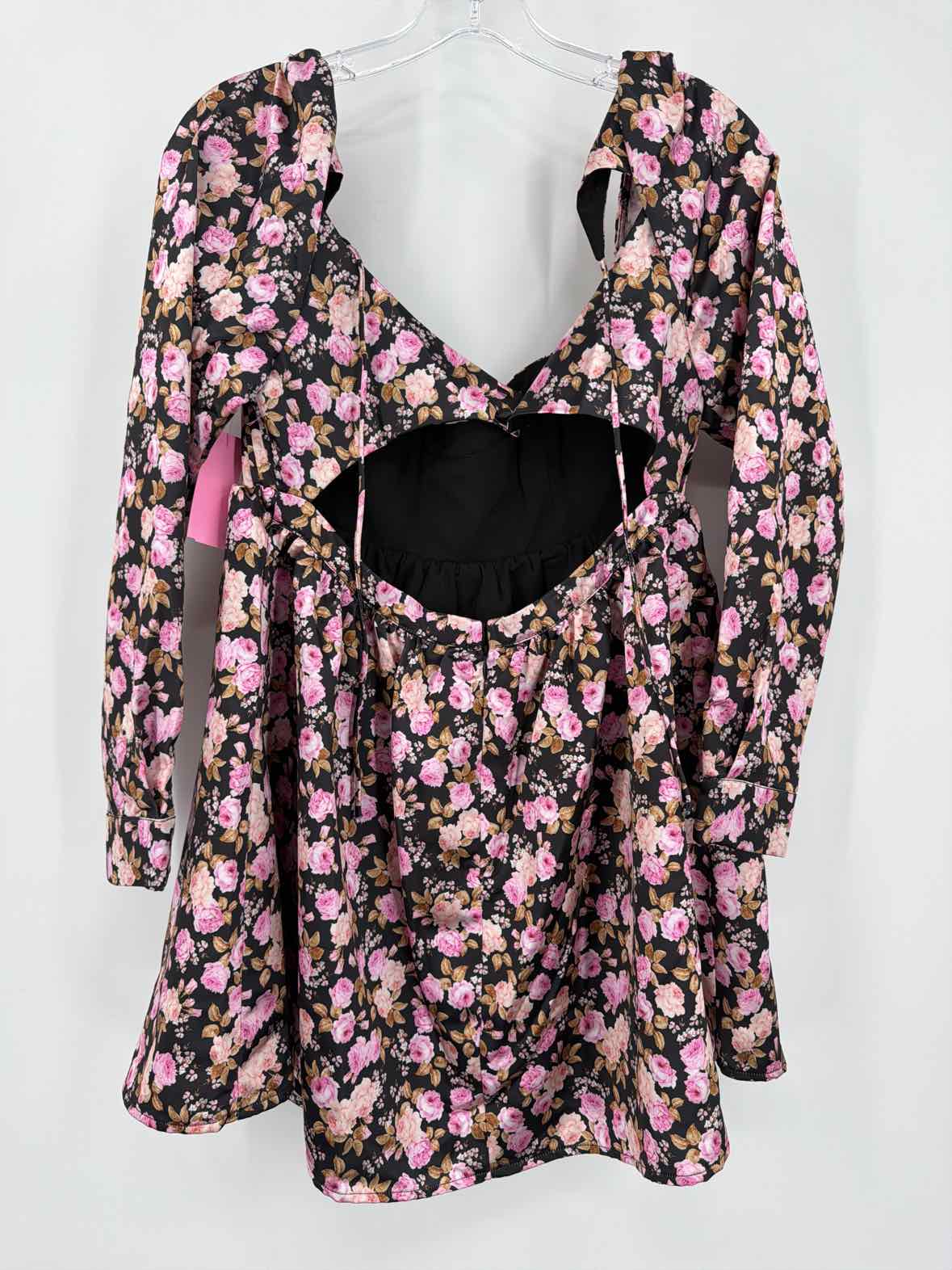Pre-Owned For Love & Lemons Black Size Medium Floral Short Long Sleeve Dress | True Fashionistas.