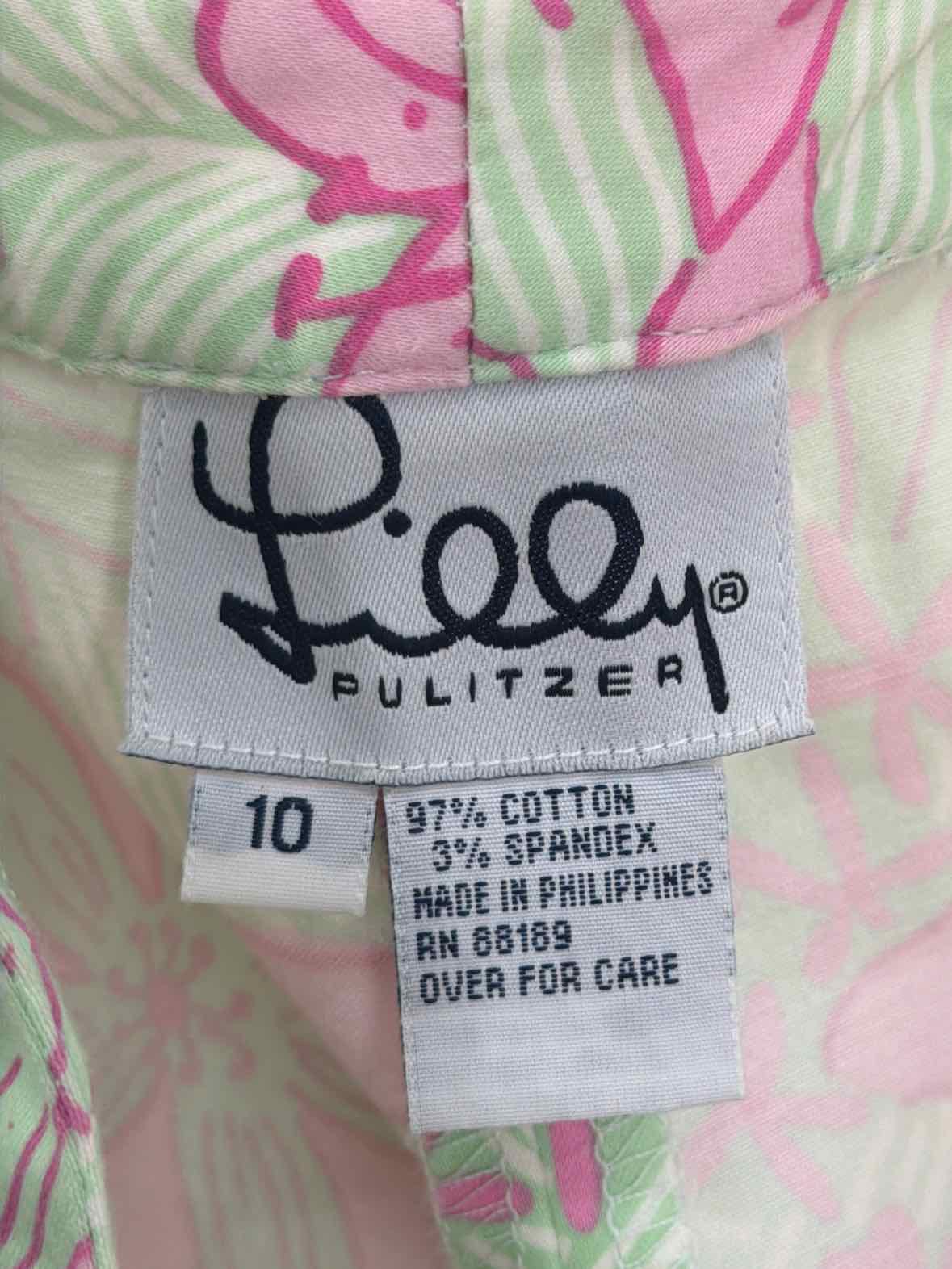 Pre-Owned Lilly Pulitzer Green Size 10 Vintage Printed Pants | True Fashionistas.