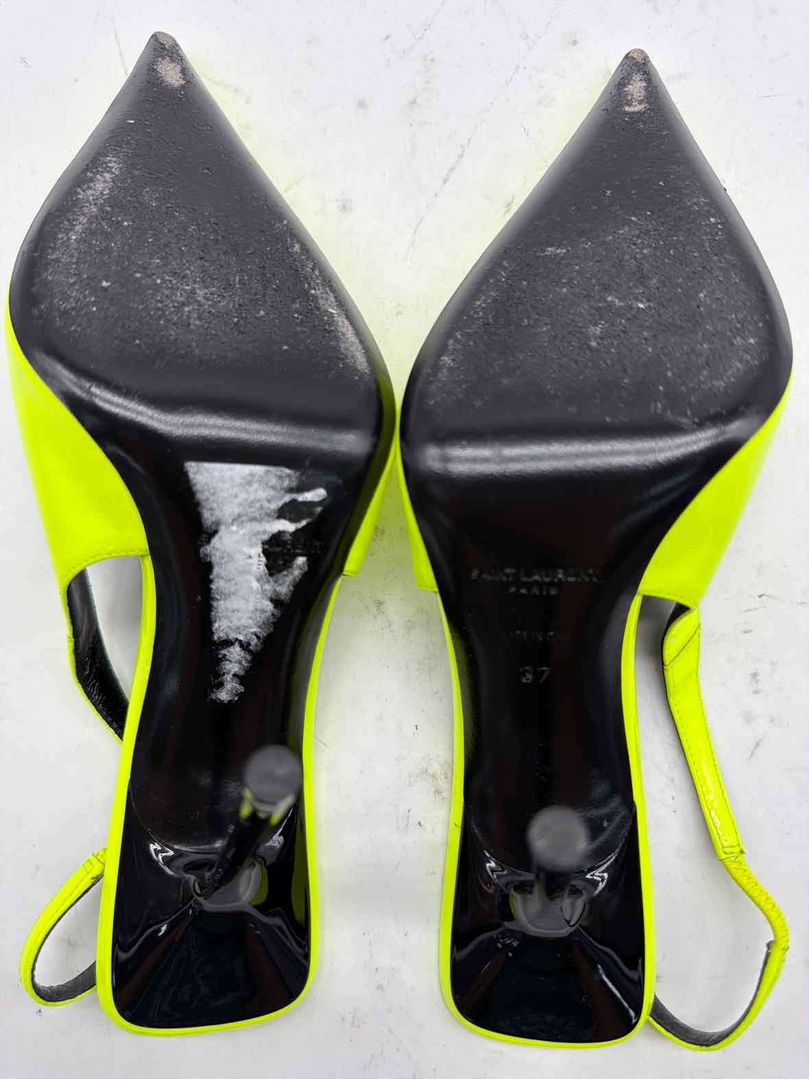 Pre-Owned Yves Saint Laurent Yellow Size 37 Slingback Heels | True Fashionistas.