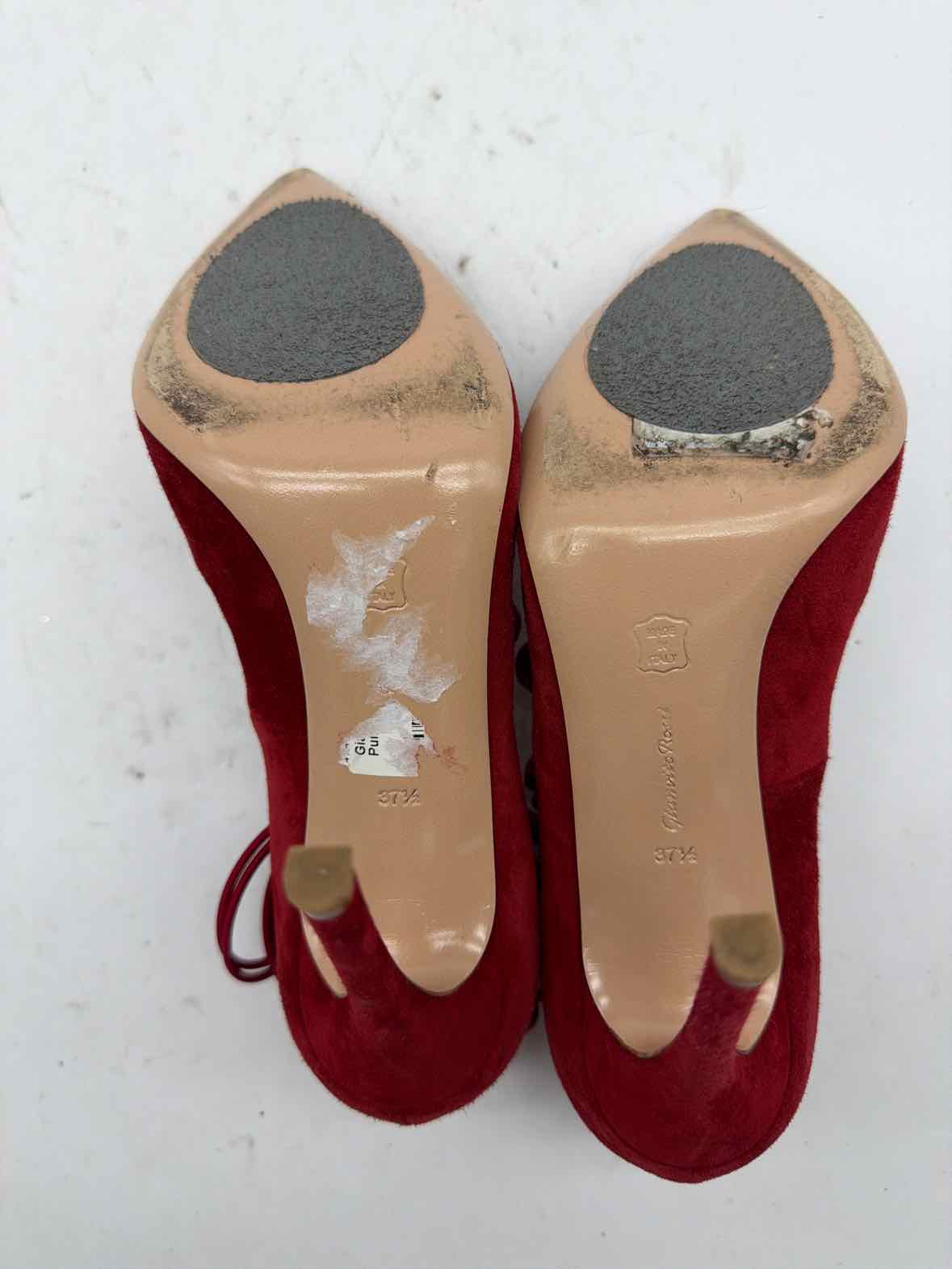 Pre-Owned Gianvito Rossi Red Size 7.5 Strappy Heels | True Fashionistas.